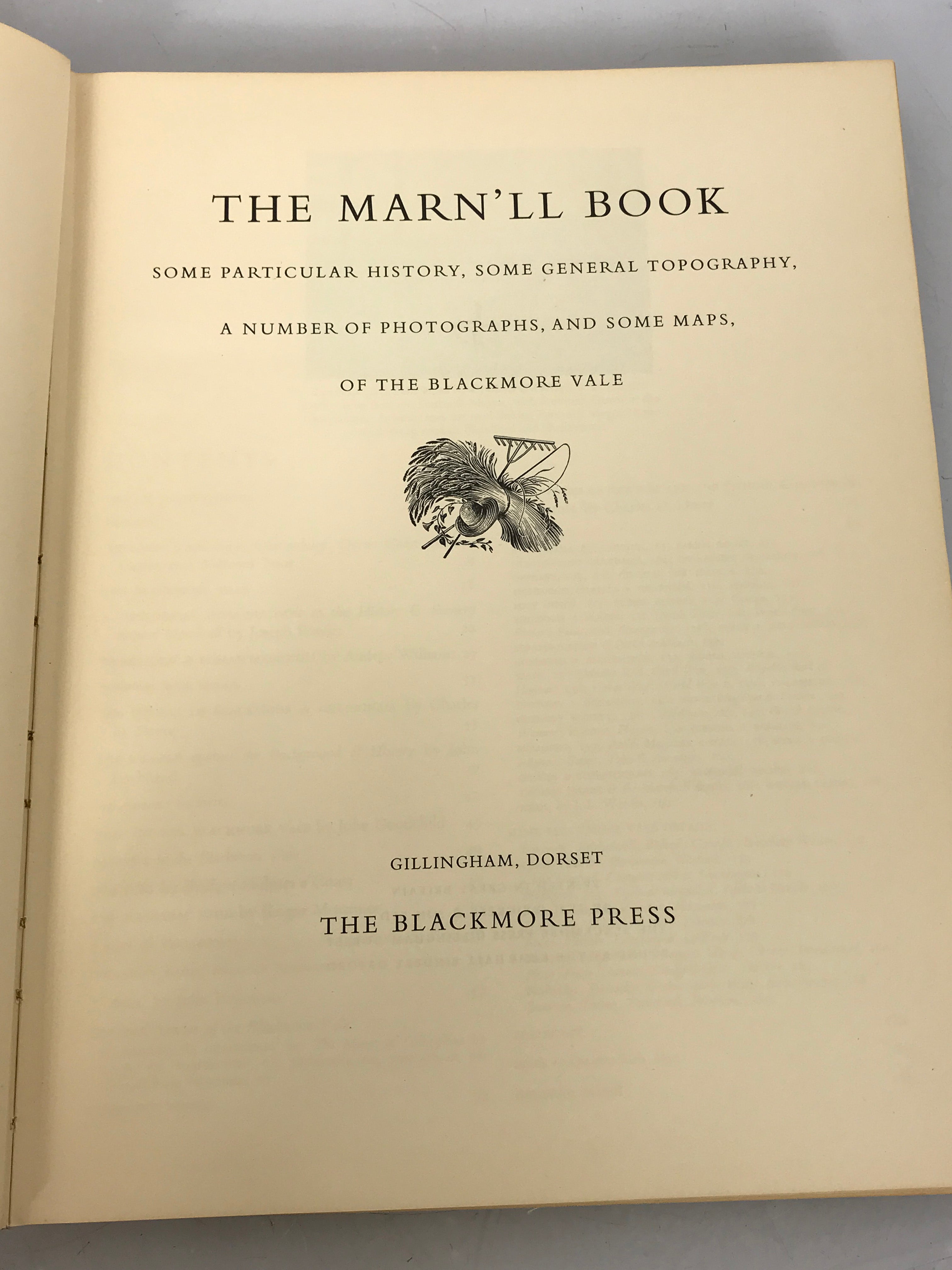 The Marn'll Book of the Blackmore Vale 1952 HC