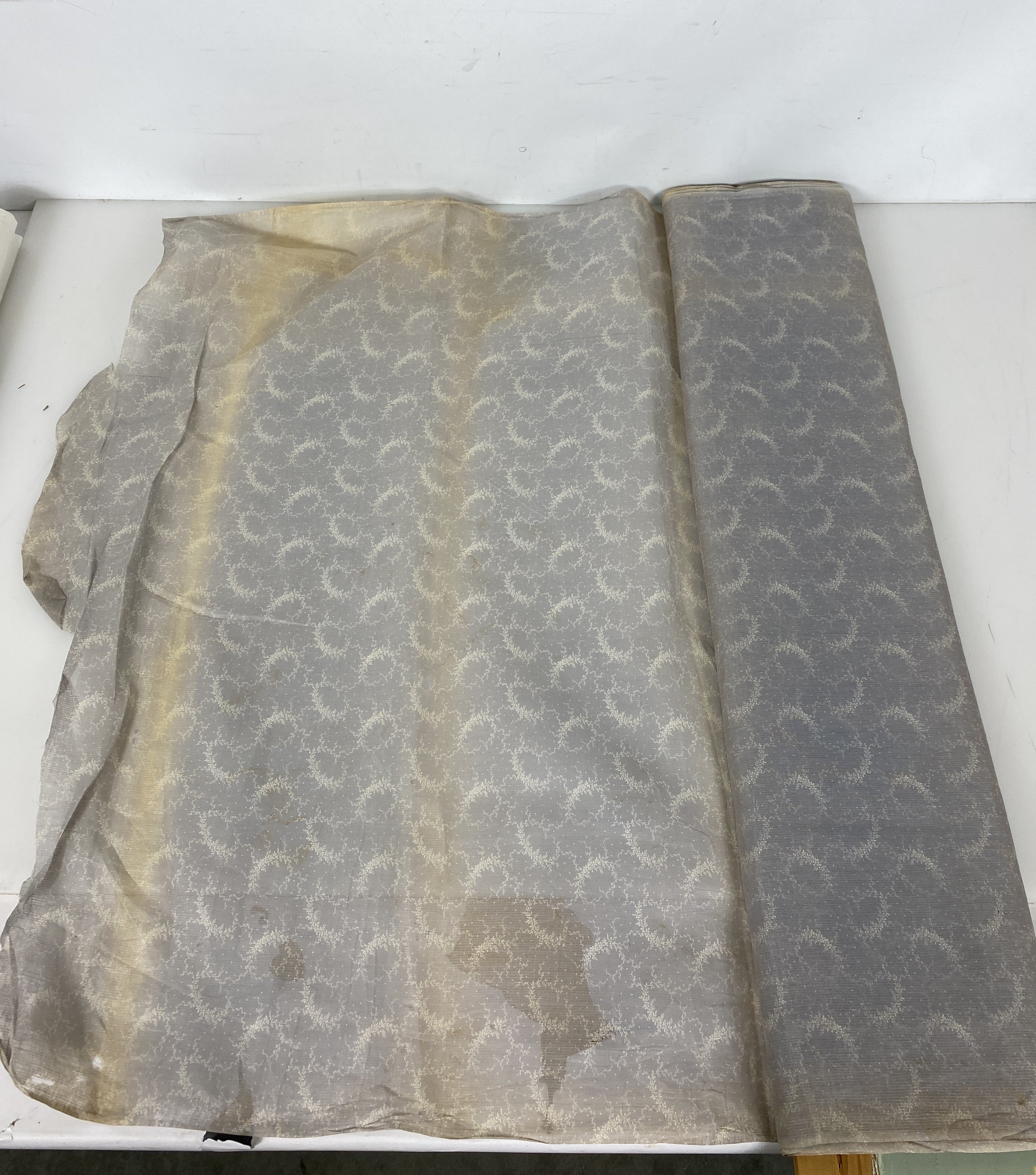 Vintage Fabric Bolt Gray Pattern 6+ Yards