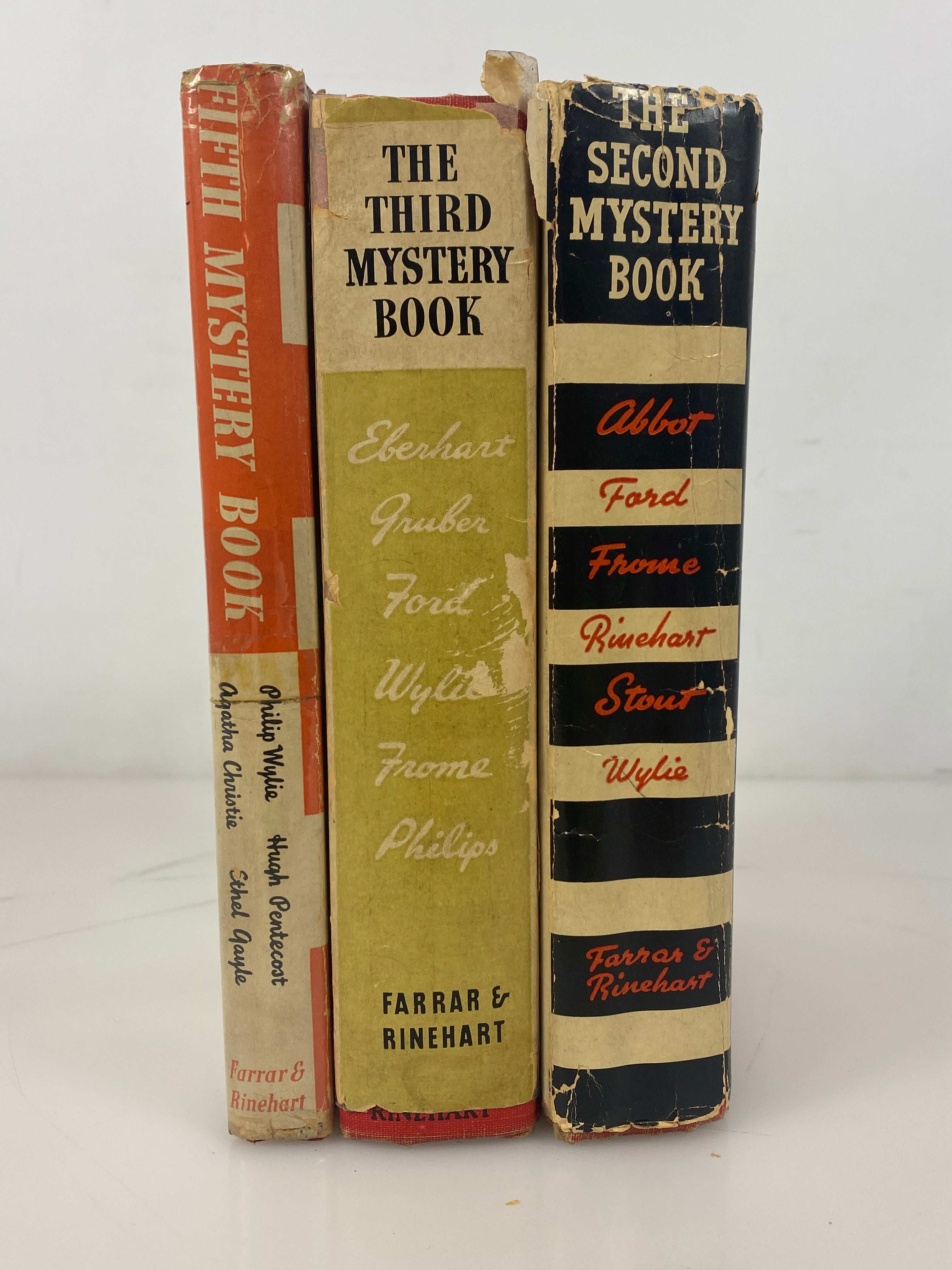 Lot of 3: The Second/Third/Fifth Mystery Book 1940s Farrar & Rinehart HC DJ