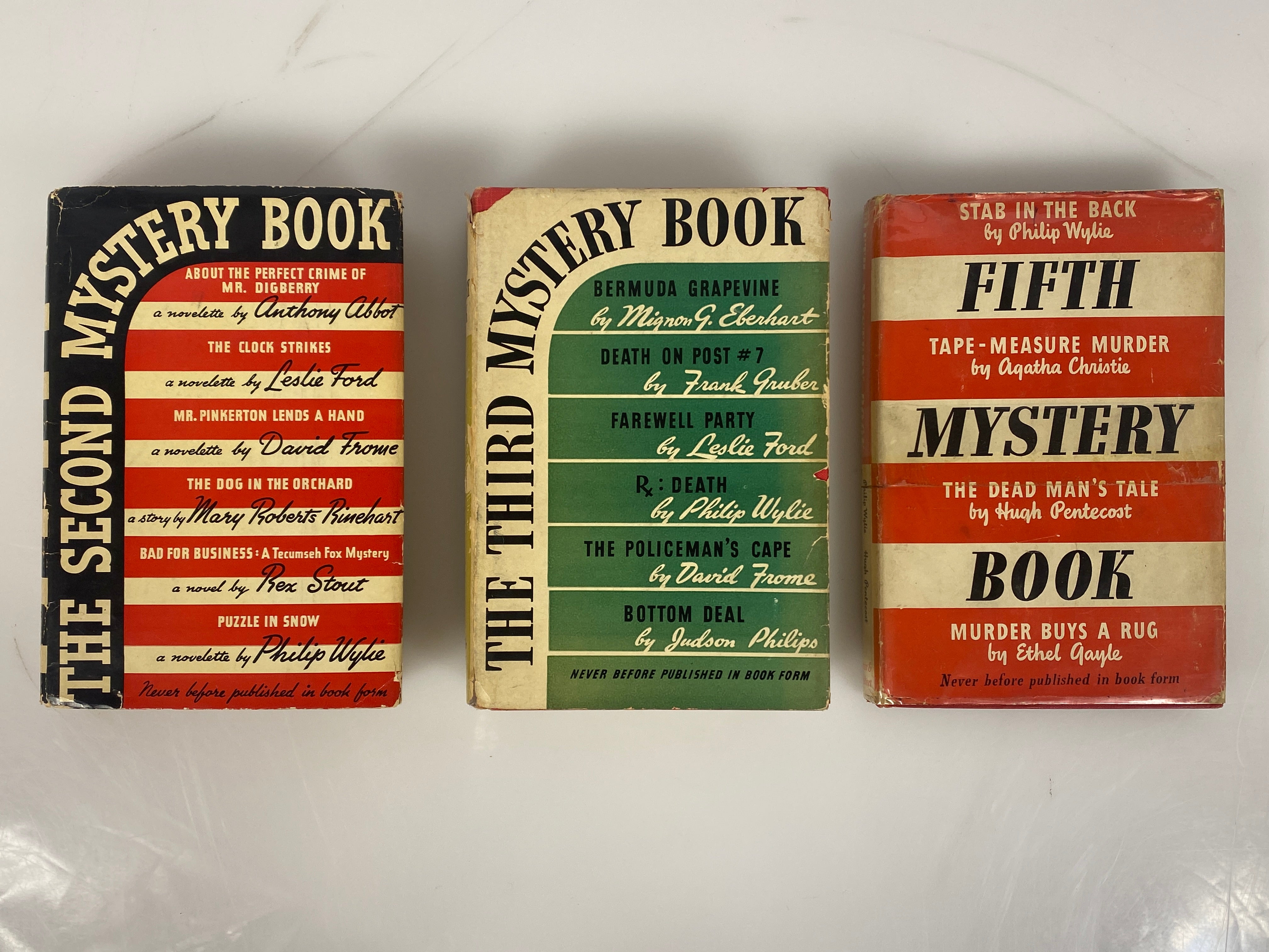 Lot of 3: The Second/Third/Fifth Mystery Book 1940s Farrar & Rinehart HC DJ