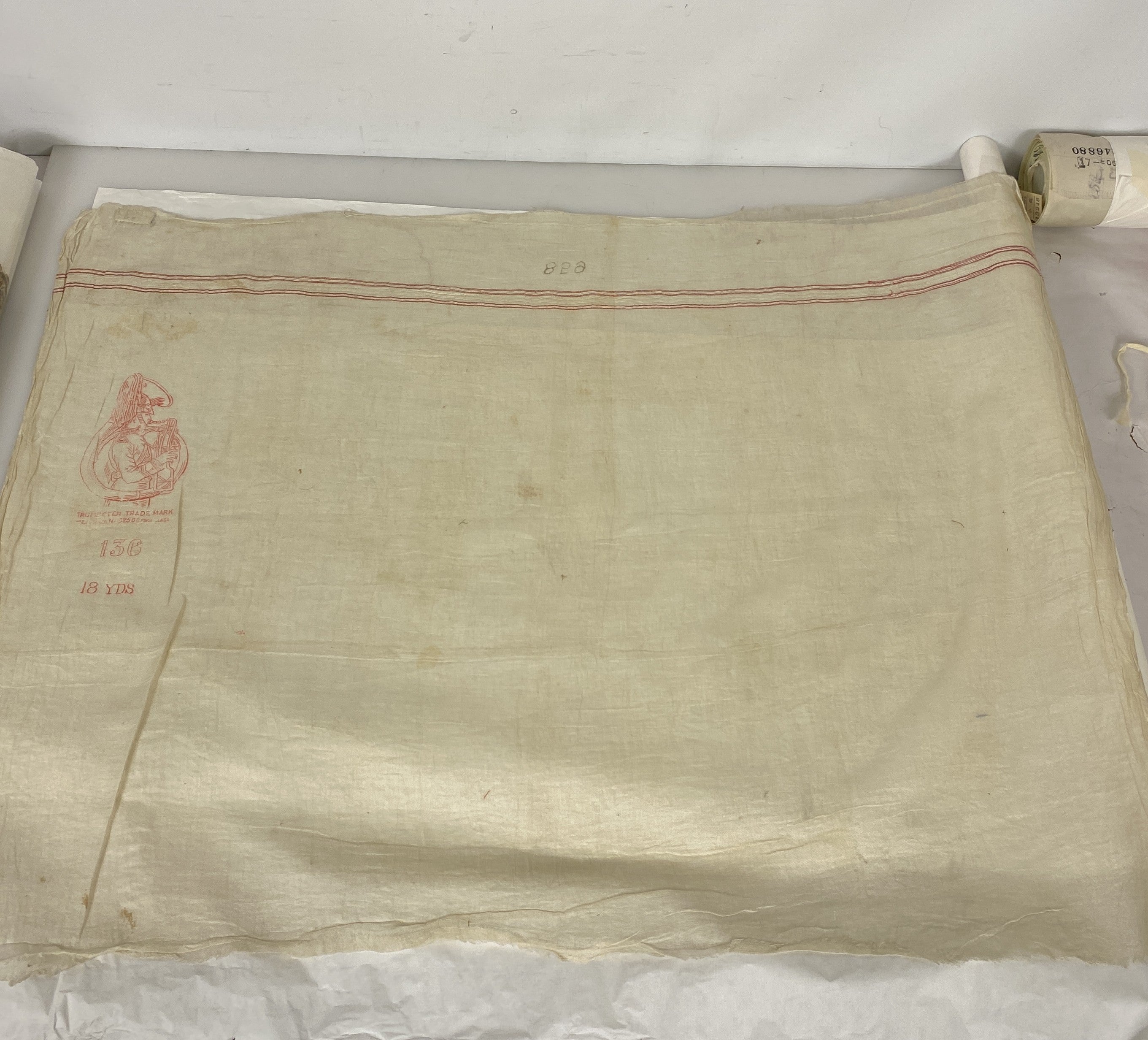 Vintage British Hard Woven Sheer Fabric