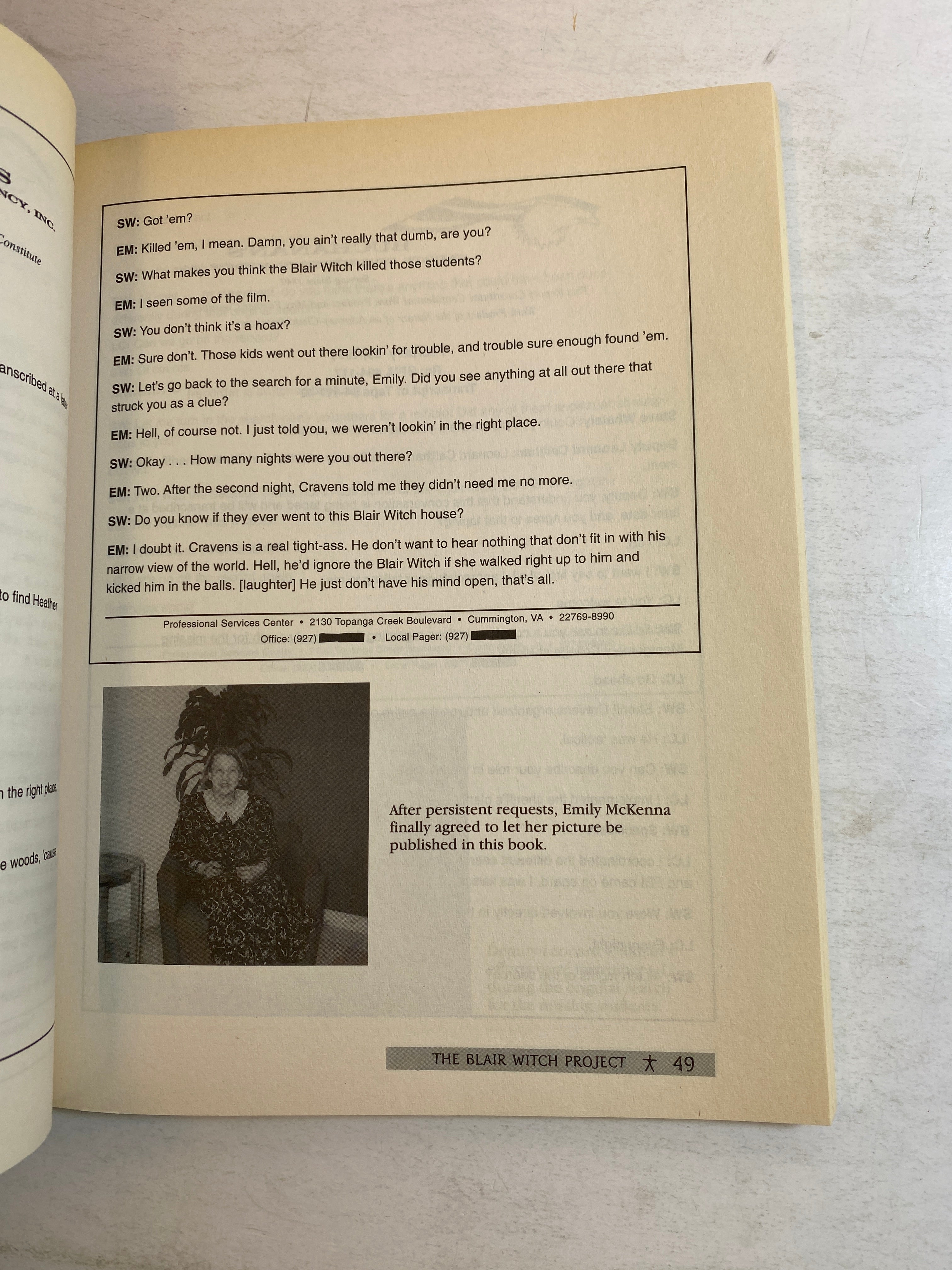 Blair Witch Project A Dossier DA Stern SC 1999