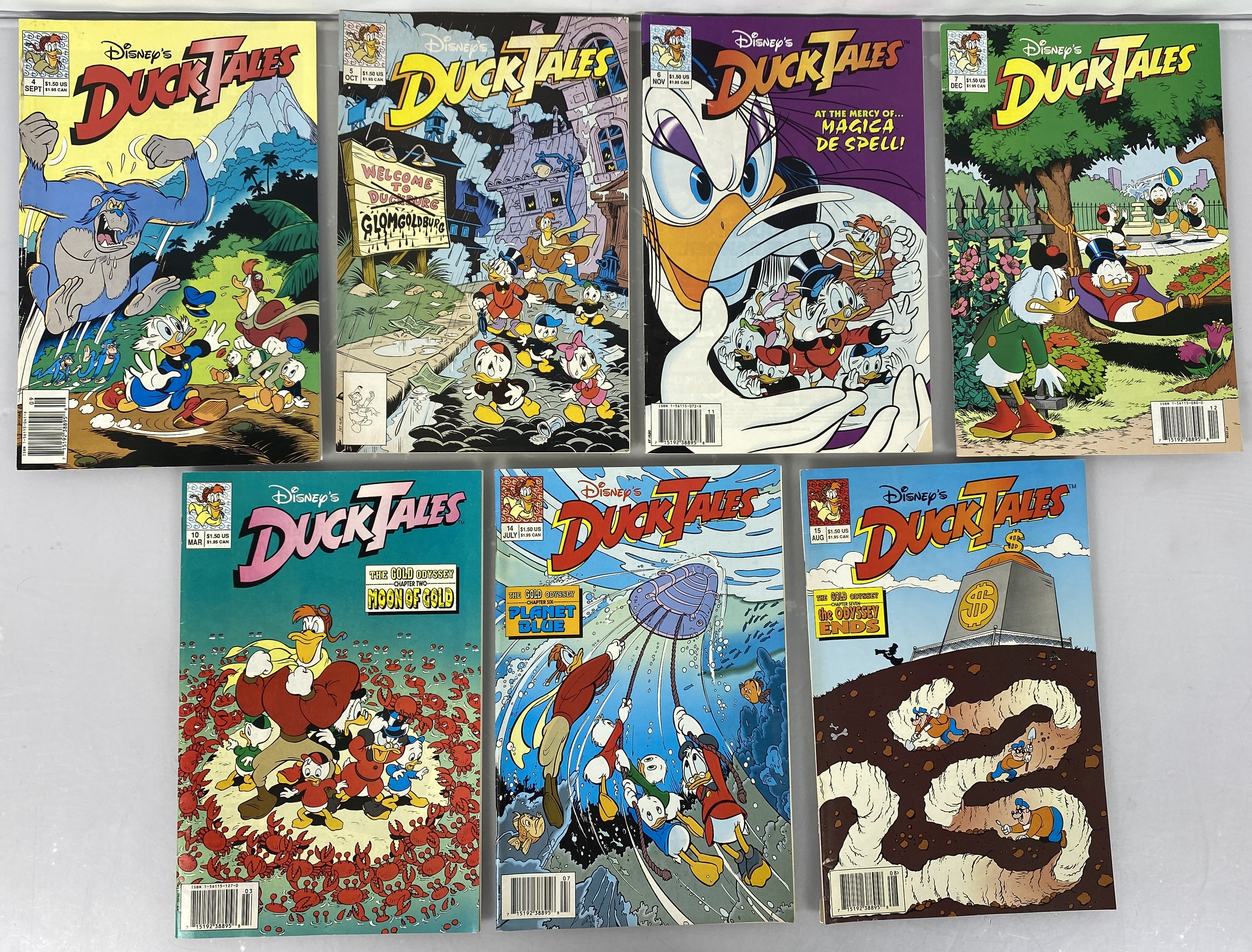 Lot of 7 DuckTales 1990-1991 Disney Comics