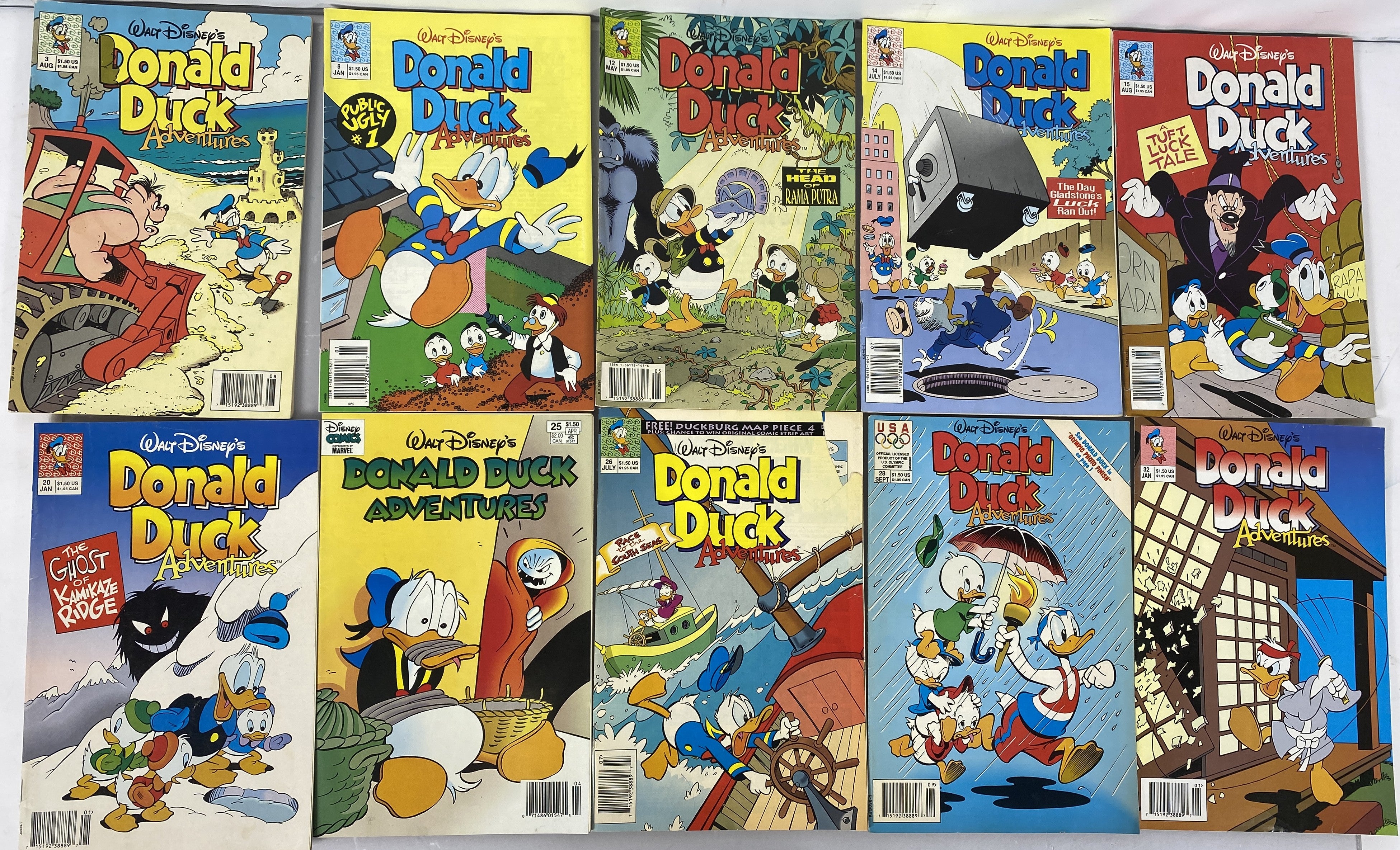 Lot of 10 Walt Disney's Donald Duck Adventures Disney Comics 1990-1993