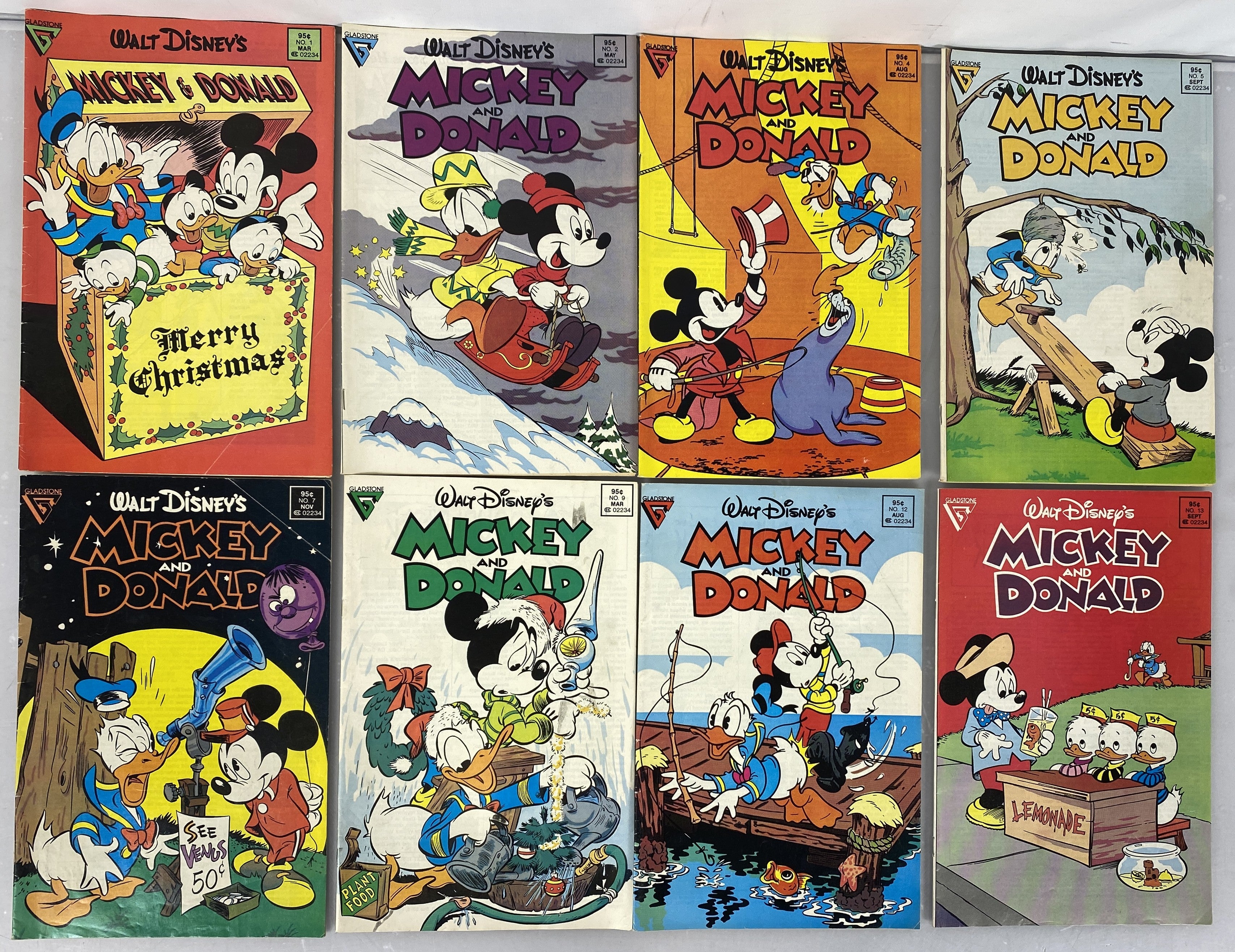 Lot of 11 Mickey and Donald Gladstone Comics 1988-1990