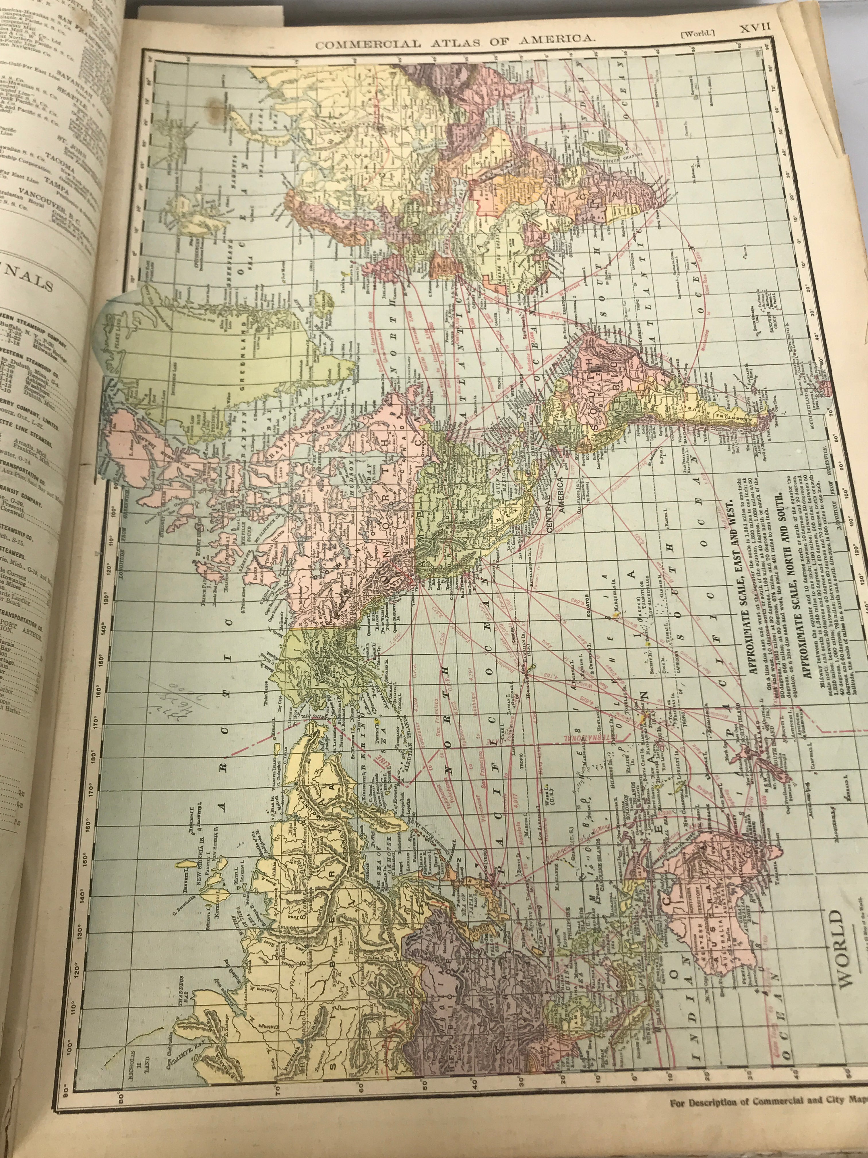 Rand McNally Commercial Atlas of America 1918 Edition HC Antique