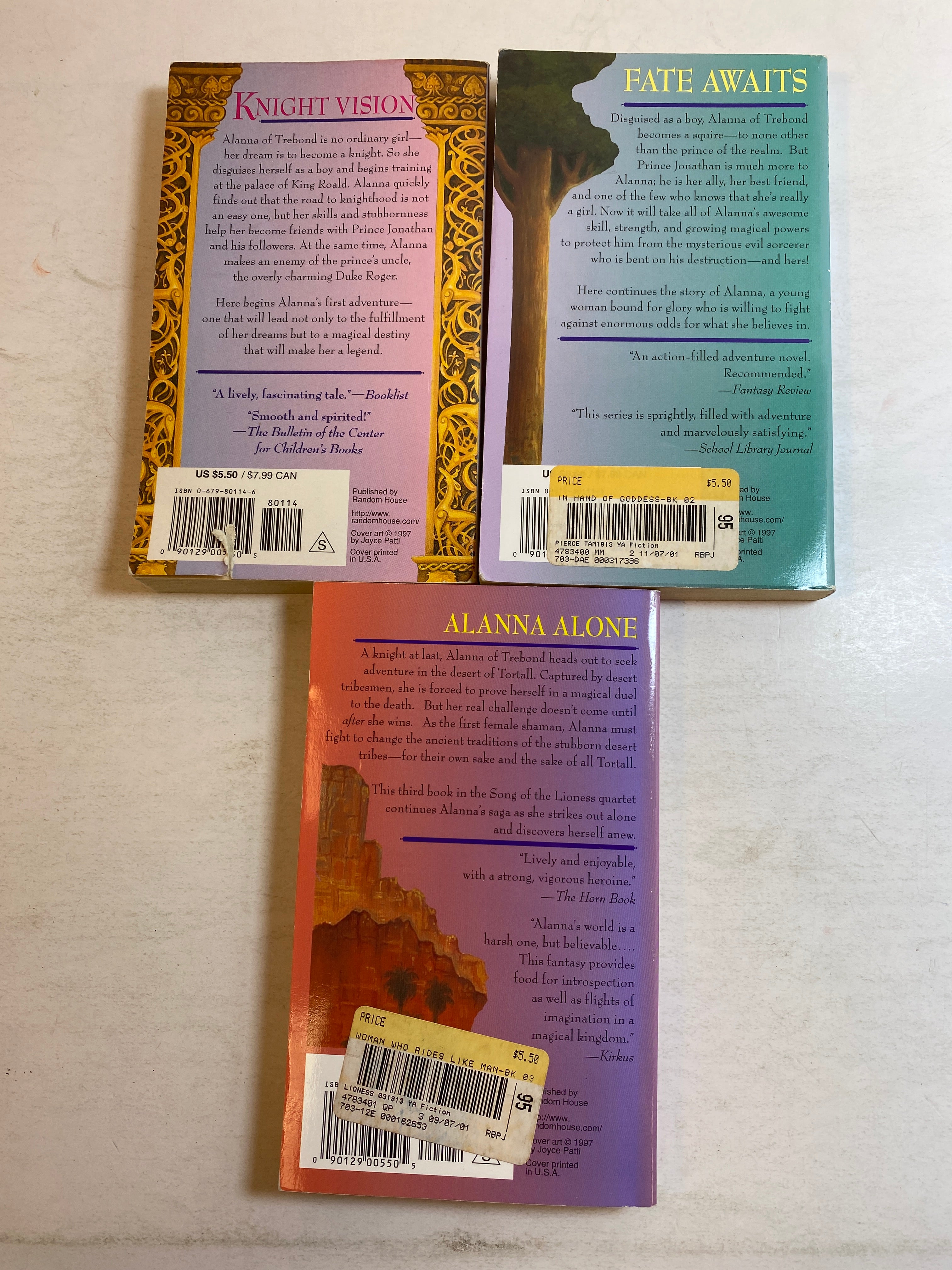 Lot of 3 Tamora Pierce Lioness Quartet 1-3 1997