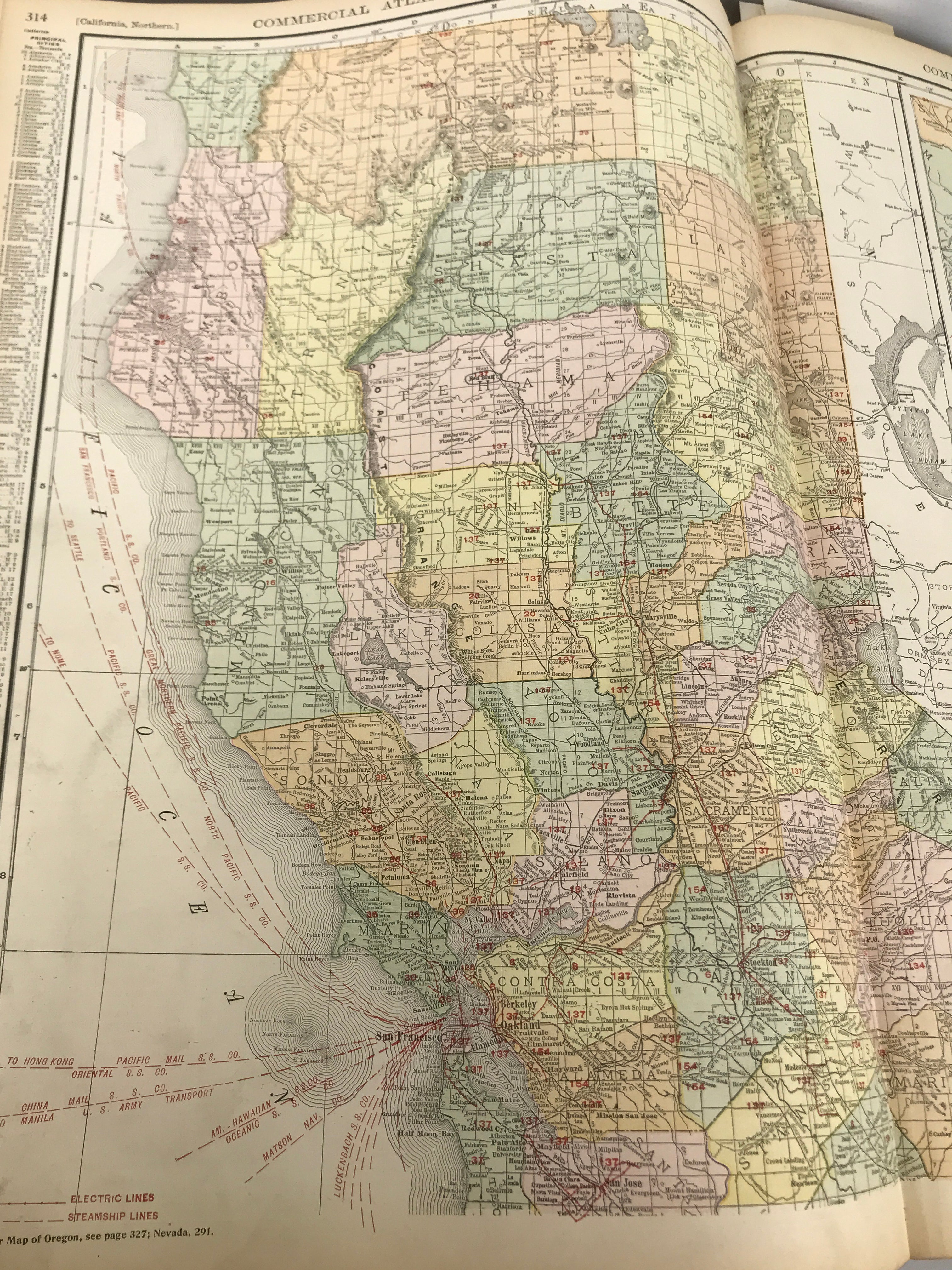 Rand McNally Commercial Atlas of America 1918 Edition HC Antique