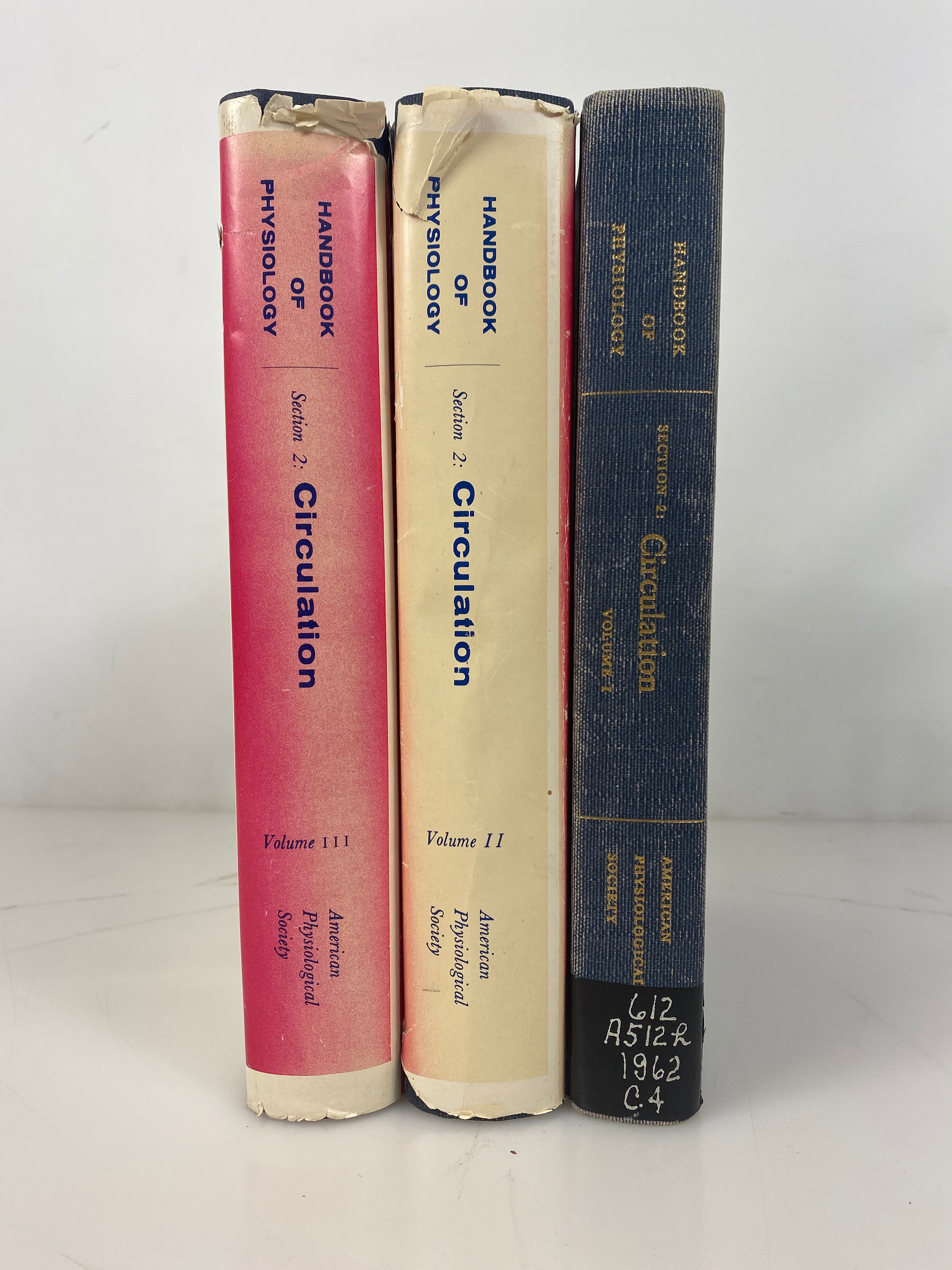 3 Volume Set: Handbook of Physiology Circulation I/II/III 1962-65 HC some DJ