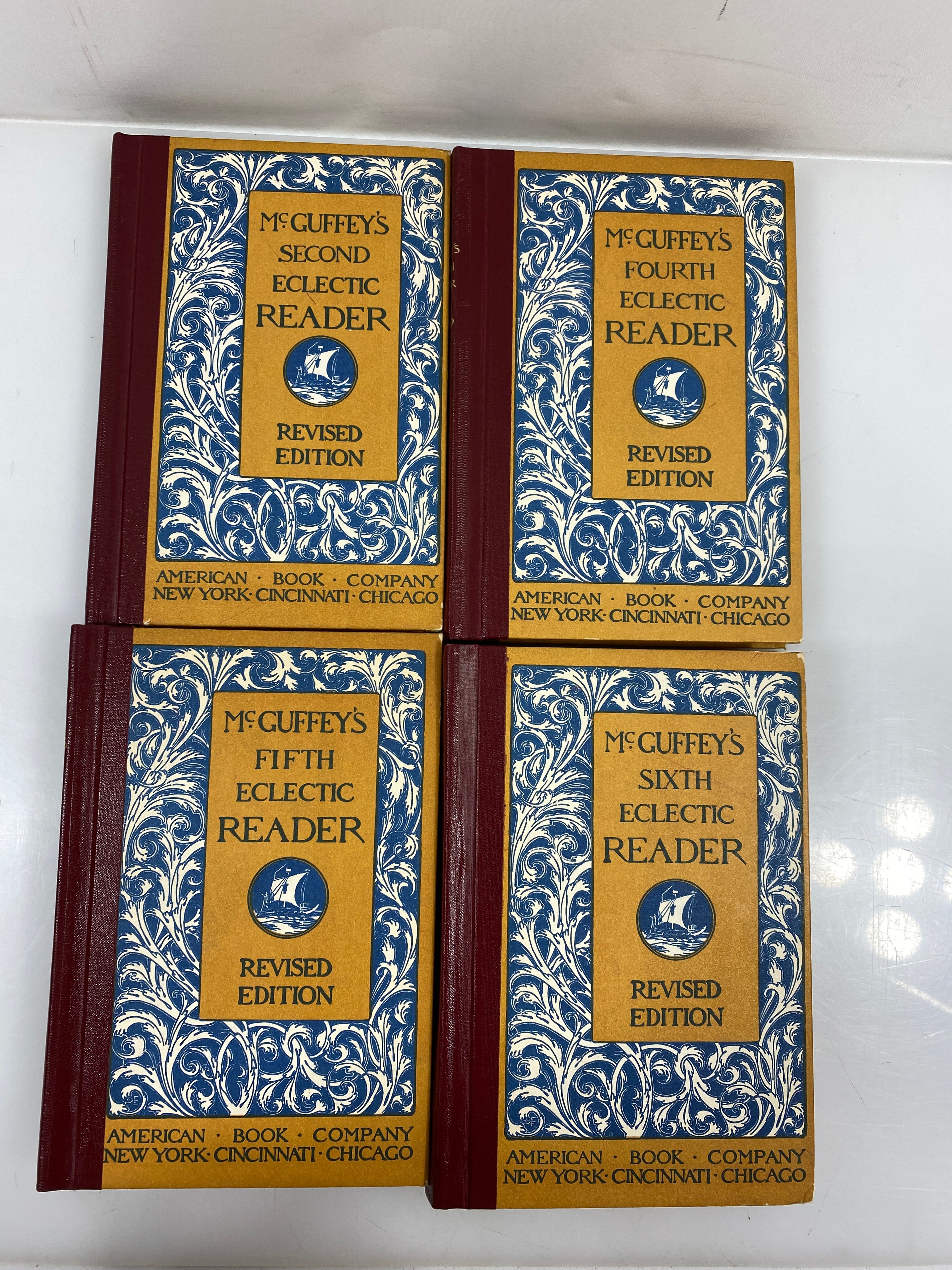Lot of 4: McGuffey's Eclectic Reader Revised Edition 2, 4-6th HC