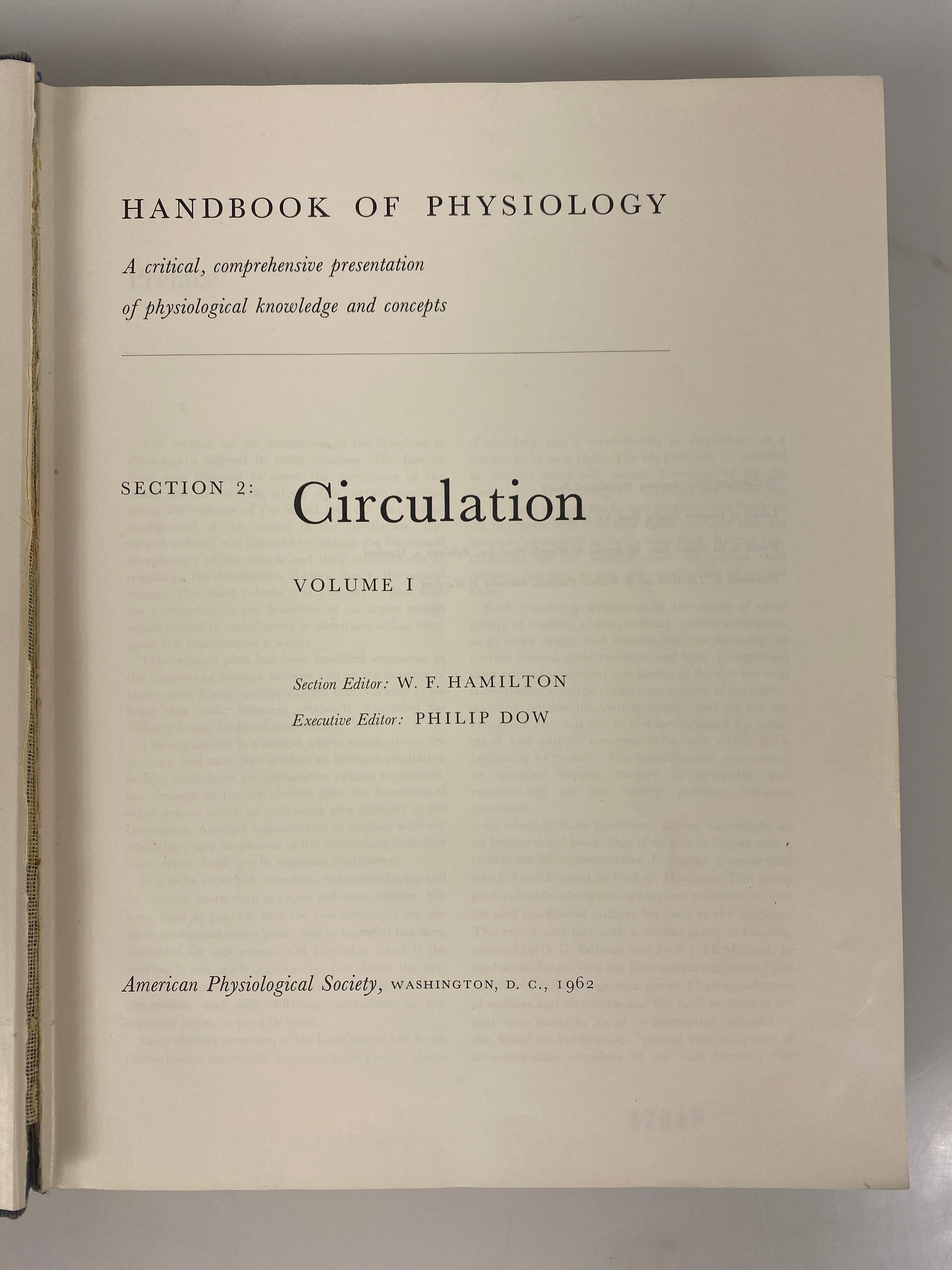 3 Volume Set: Handbook of Physiology Circulation I/II/III 1962-65 HC some DJ