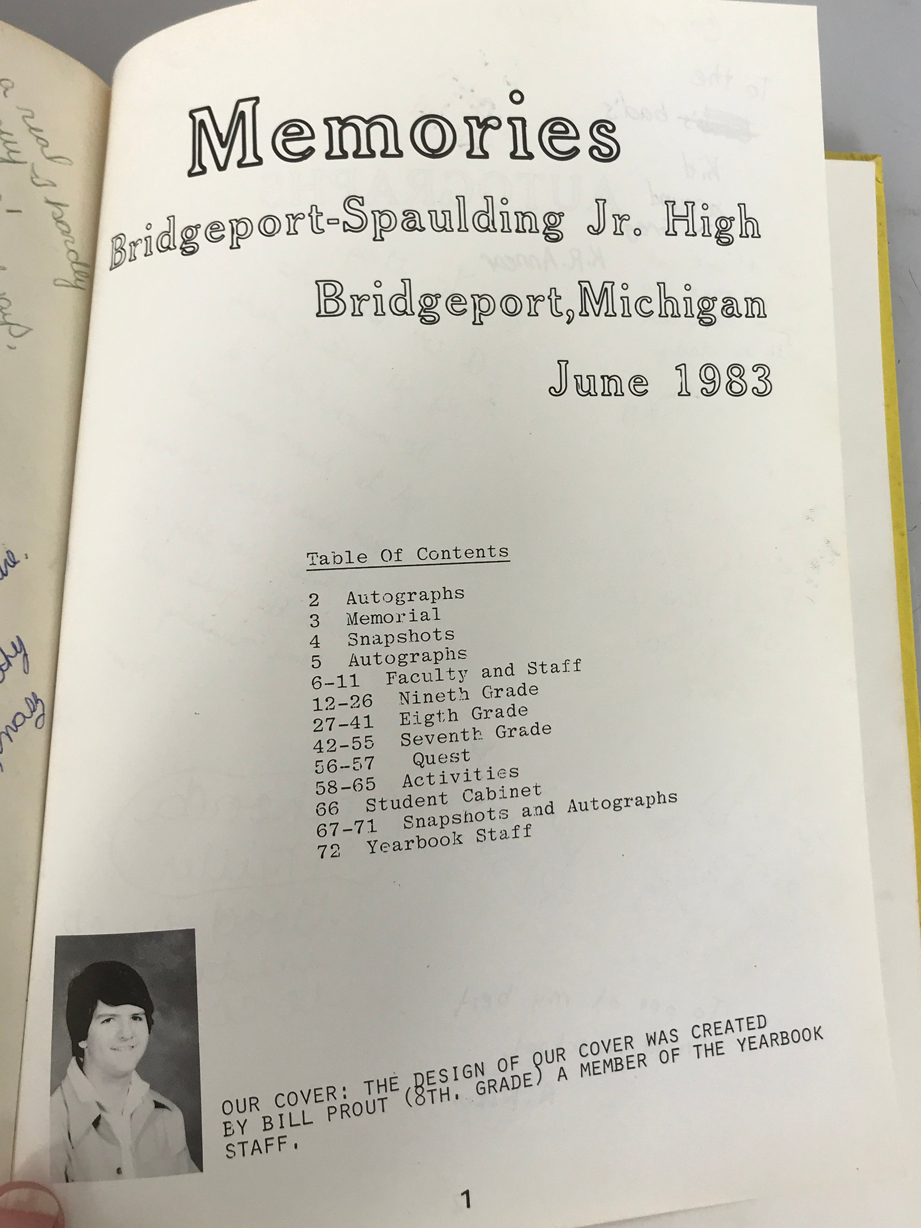 1983 Bridgeport-Spaulding Jr High Yearbook Bridgeport Michigan HC