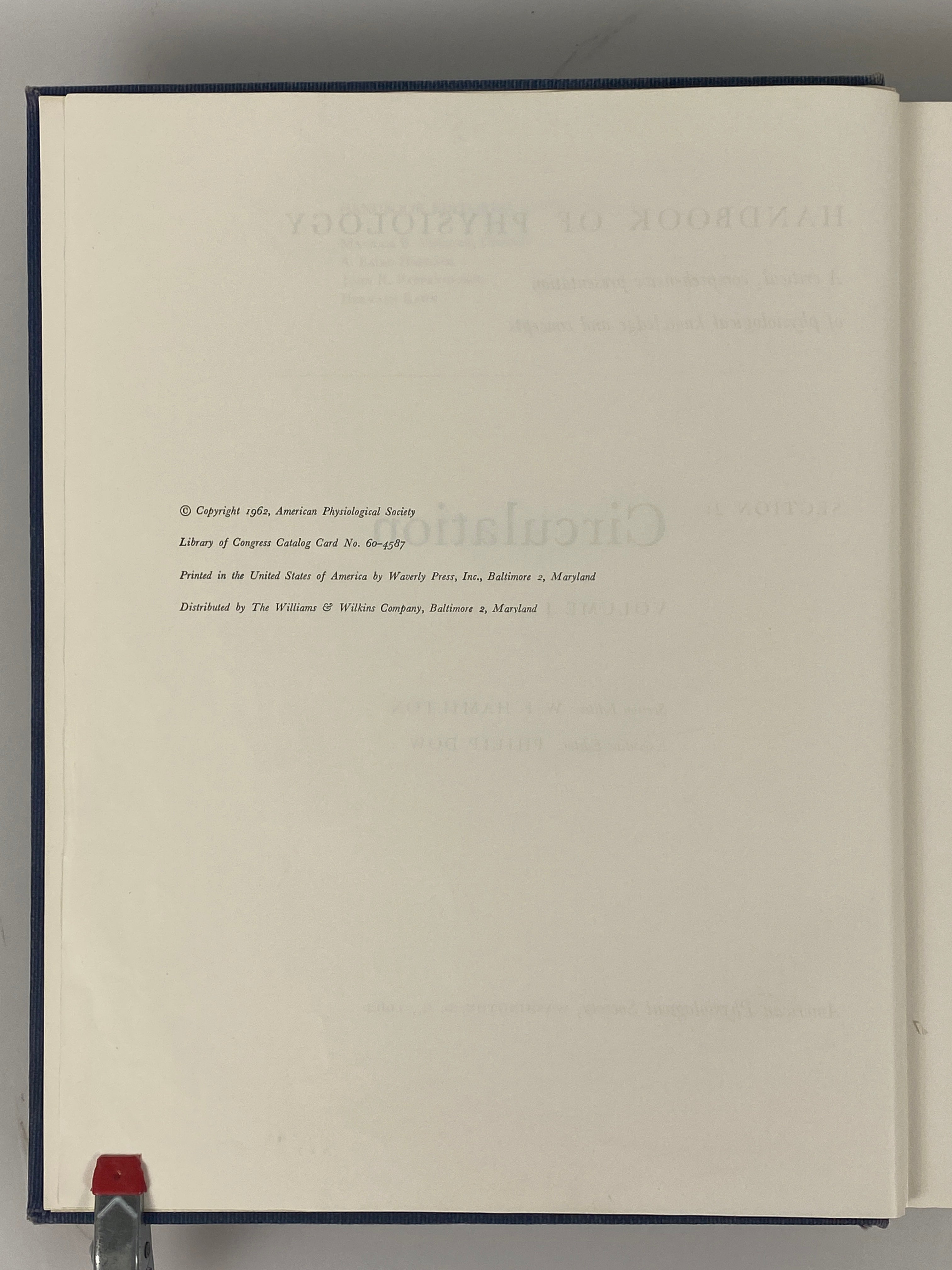 3 Volume Set: Handbook of Physiology Circulation I/II/III 1962-65 HC some DJ