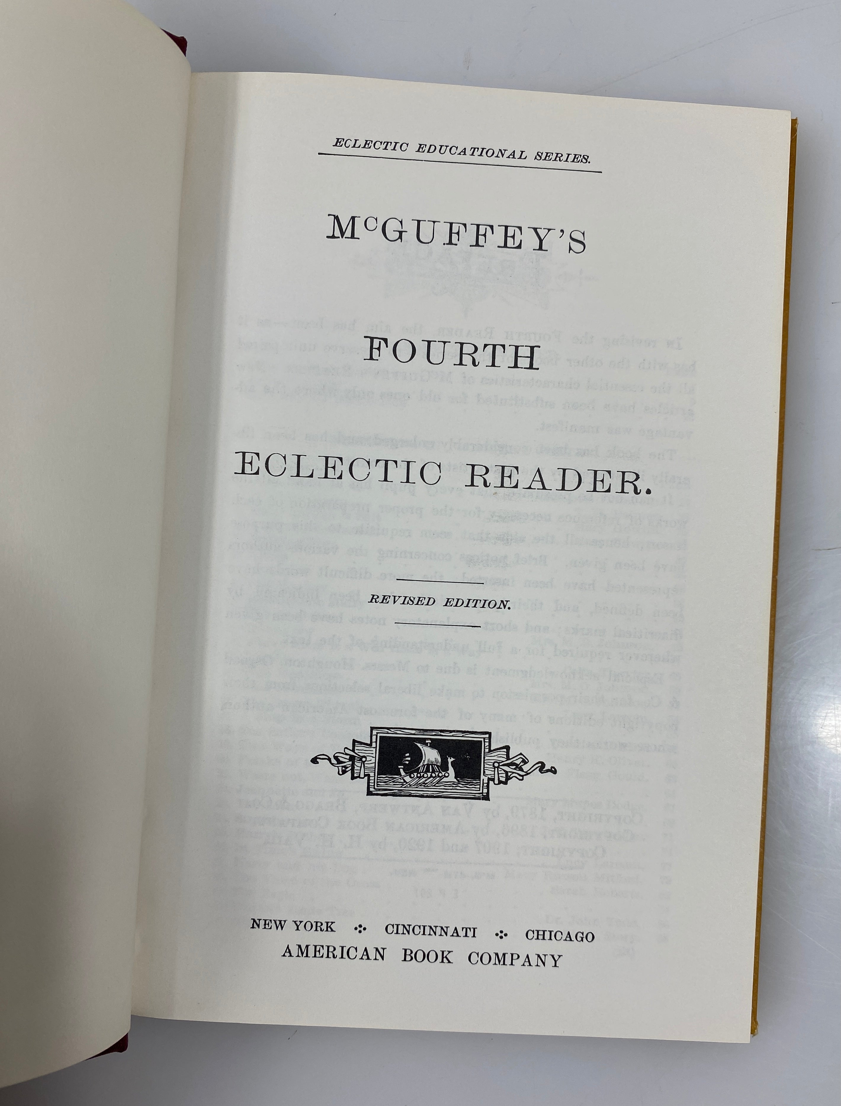 Lot of 4: McGuffey's Eclectic Reader Revised Edition 2, 4-6th HC