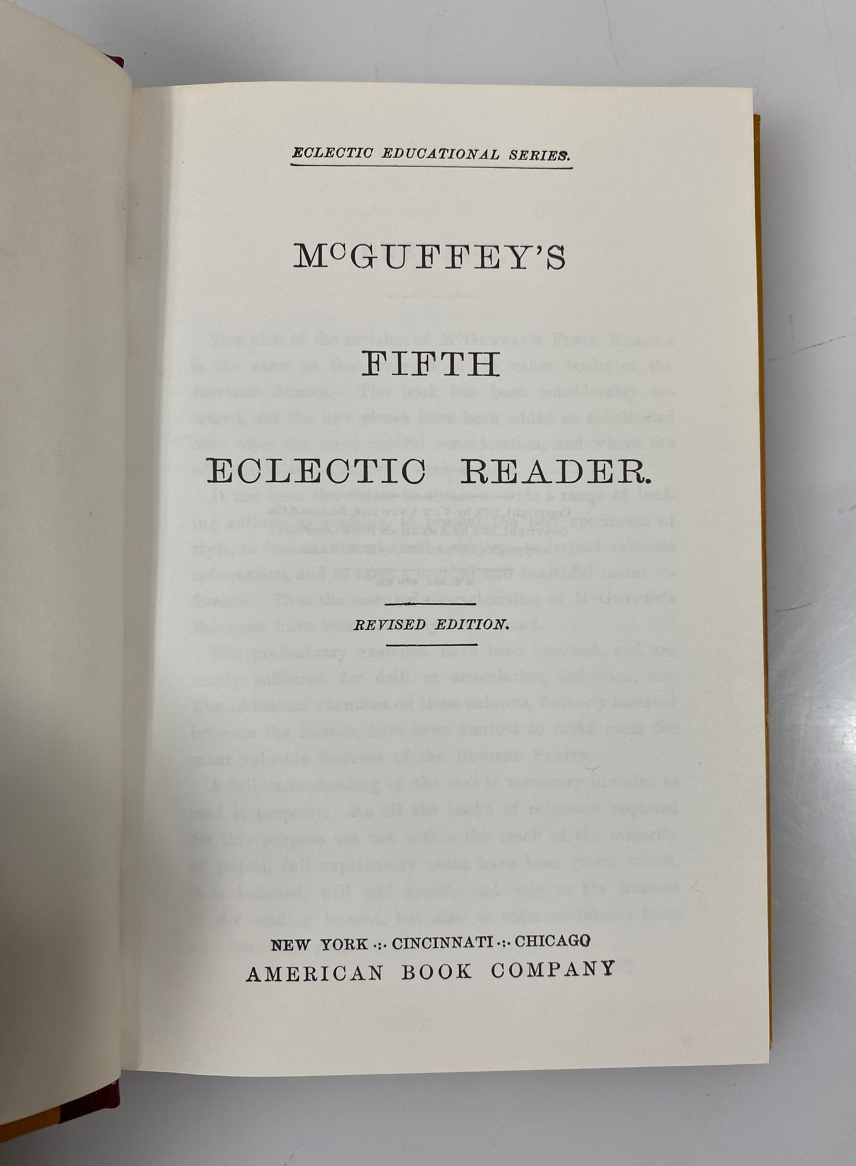 Lot of 4: McGuffey's Eclectic Reader Revised Edition 2, 4-6th HC