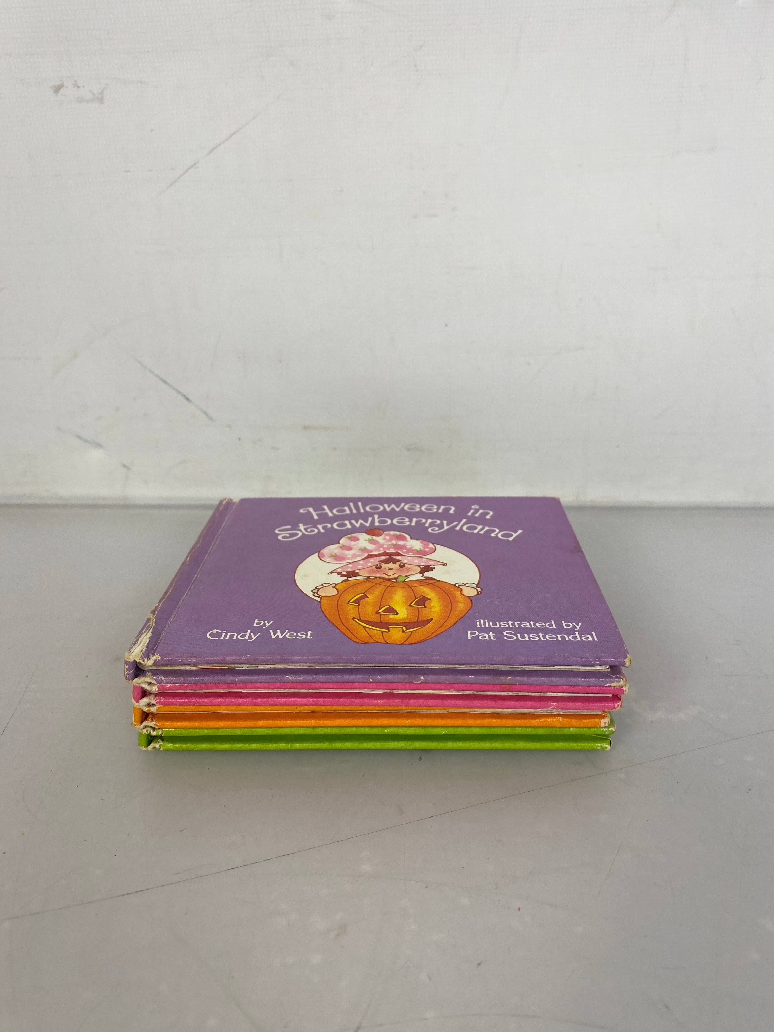 Strawberry Shortcake's Holiday Library 1983 Set of 4 Books and Slipcase