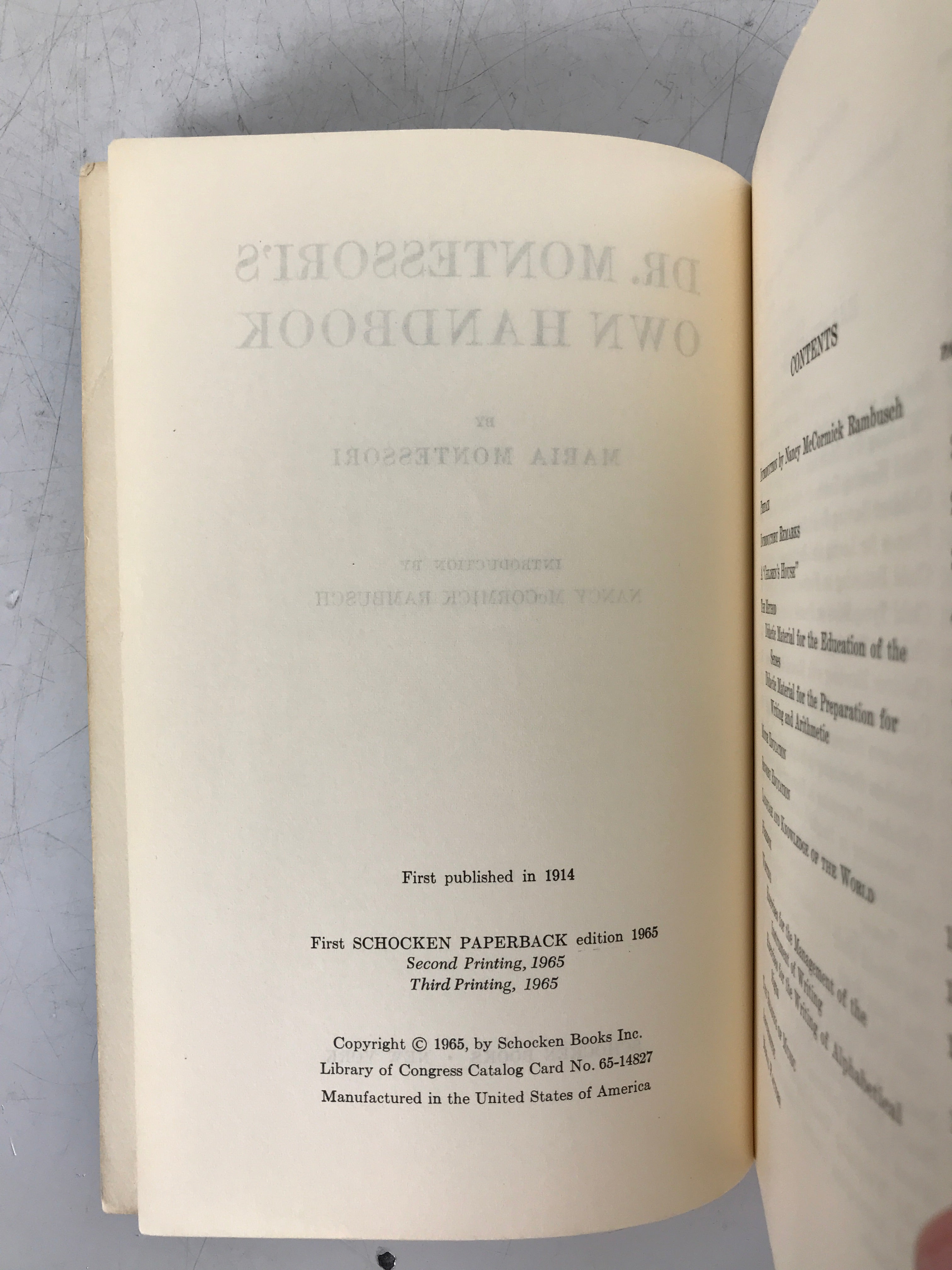 3 Maria Montessori 1959-1965 Incl Education for a New World HCDJ/SC