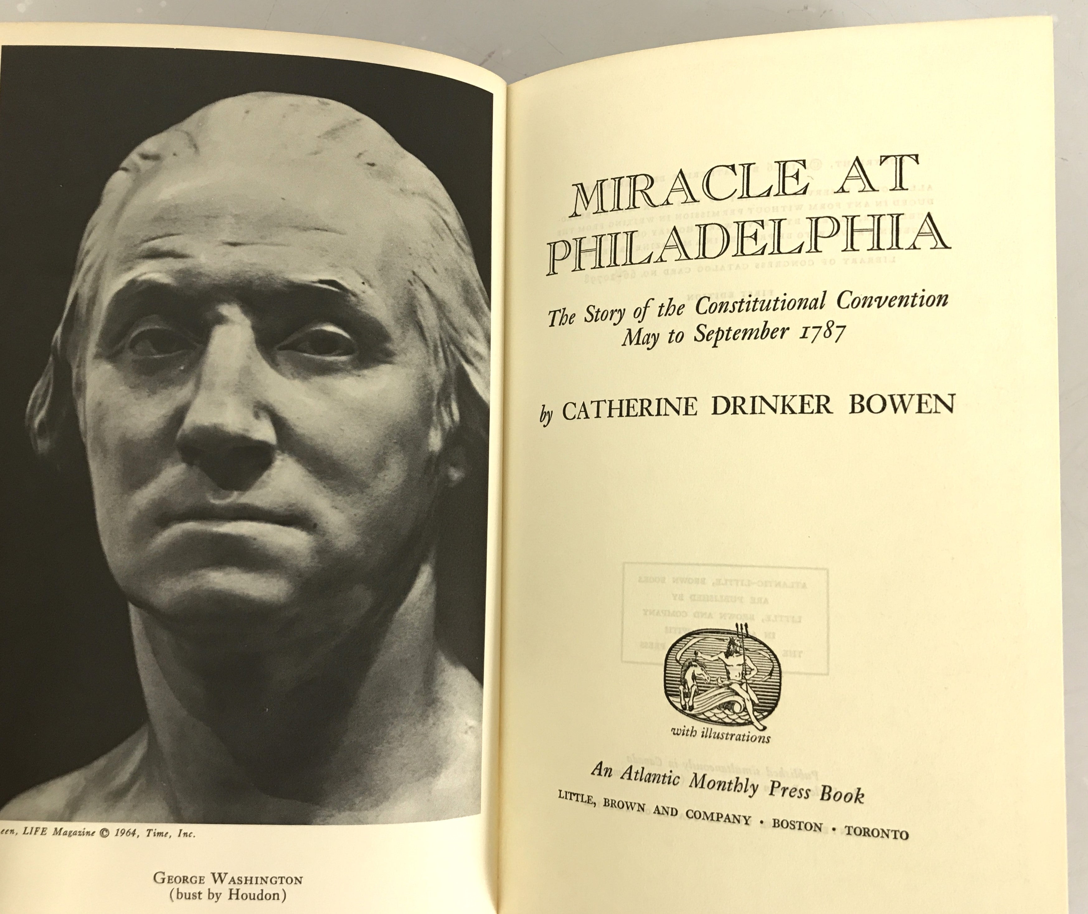 2 Catherine Drinker Bowen History Books Miracle at Philadelphia (1st Edition) and John Adams and the American Revolution 1950, 1966 SC HC