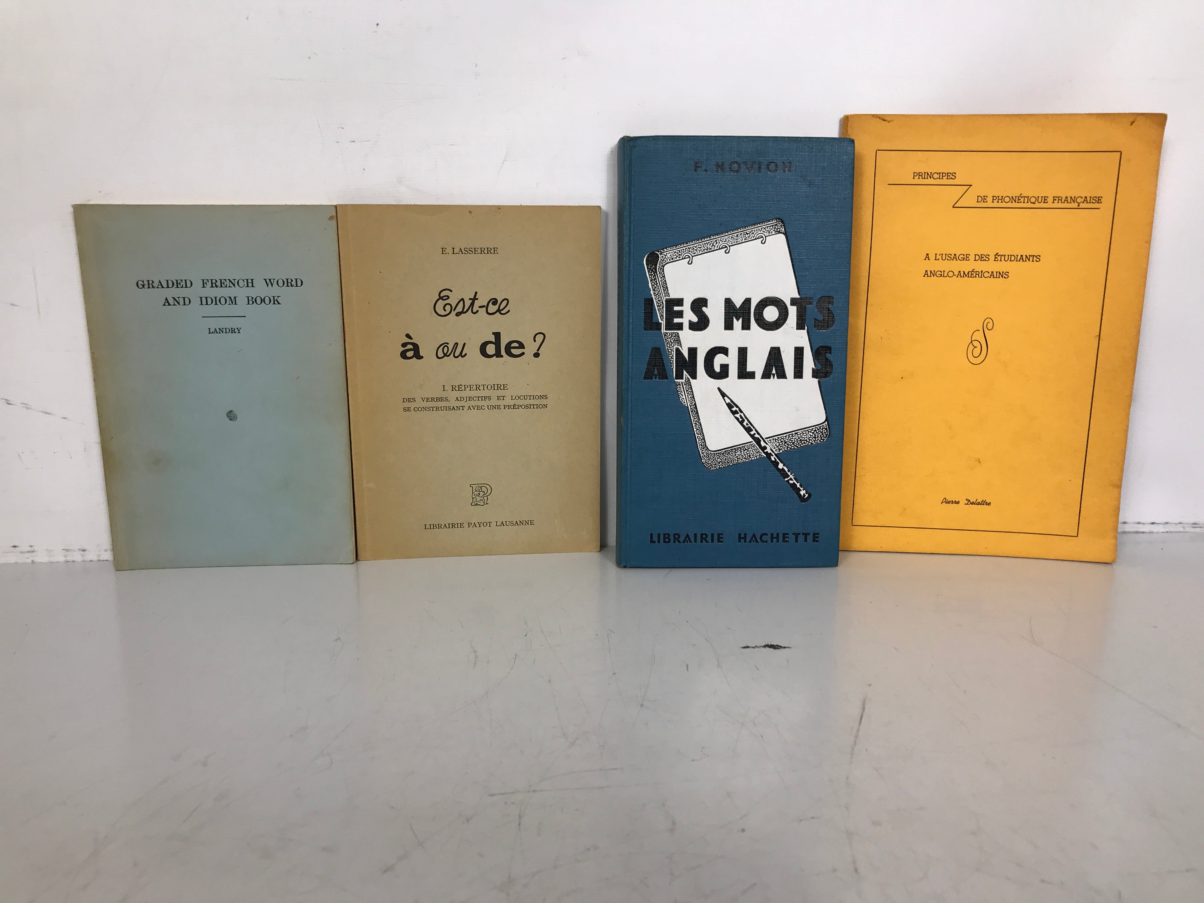 Lot of 4 French Language Practice Books 1940-1965 Vintage HC/SC