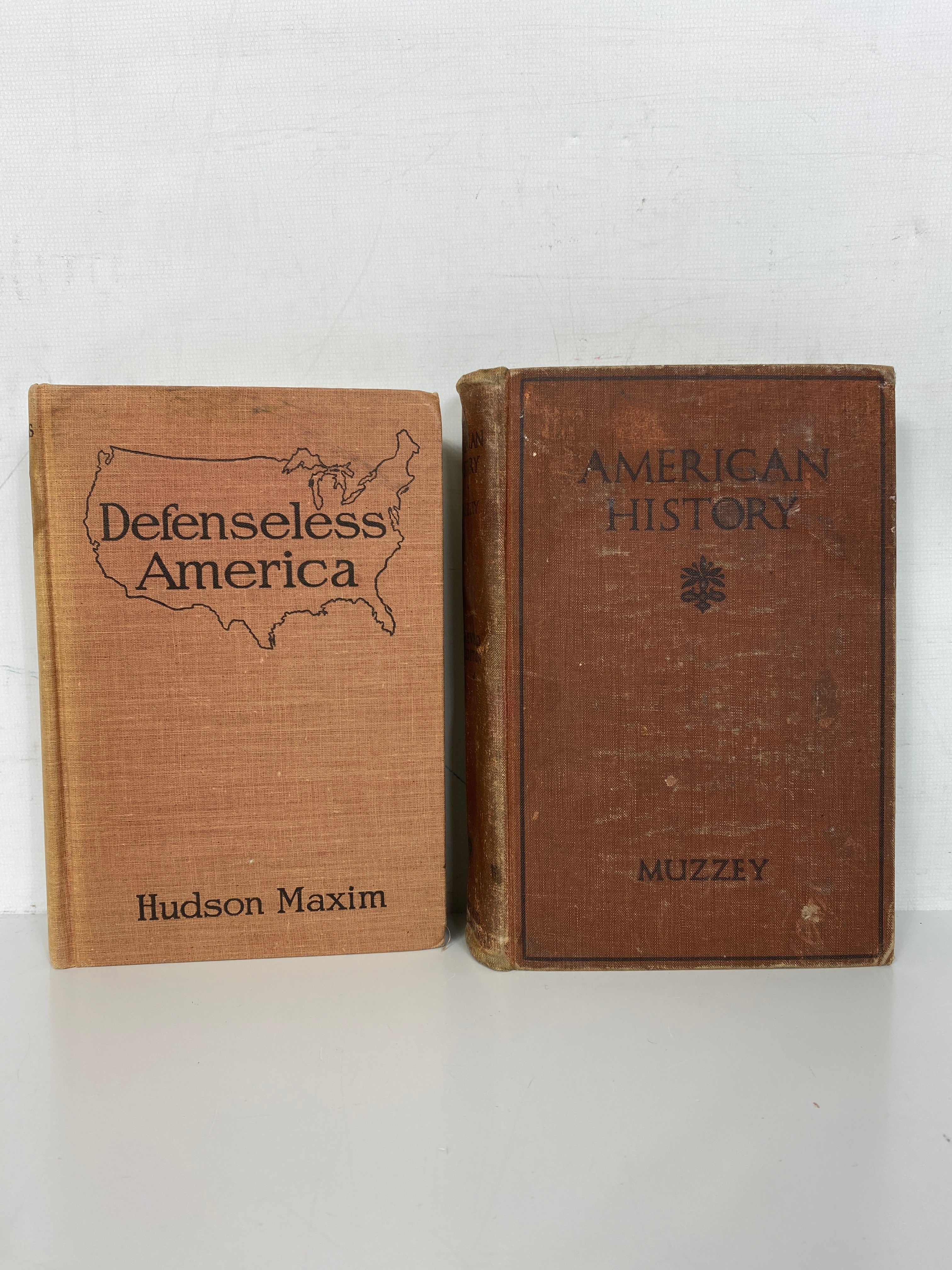 Lot of 2:Defenseless America; Maxim 1915,1st/American History; Muzzey 1920HC