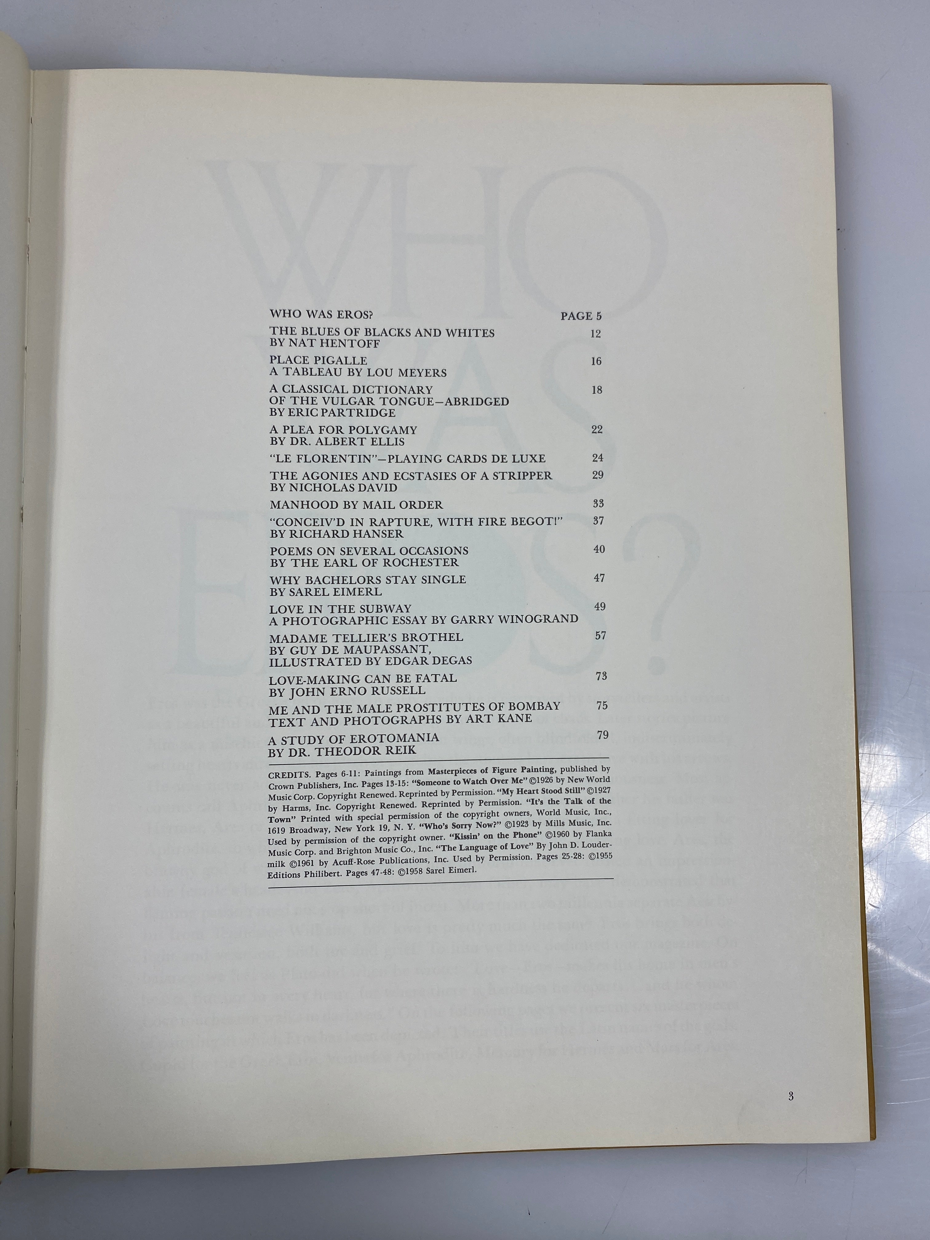 Lot of 4: Eros Magazine Volume 1 Number 1-4 1962 HC