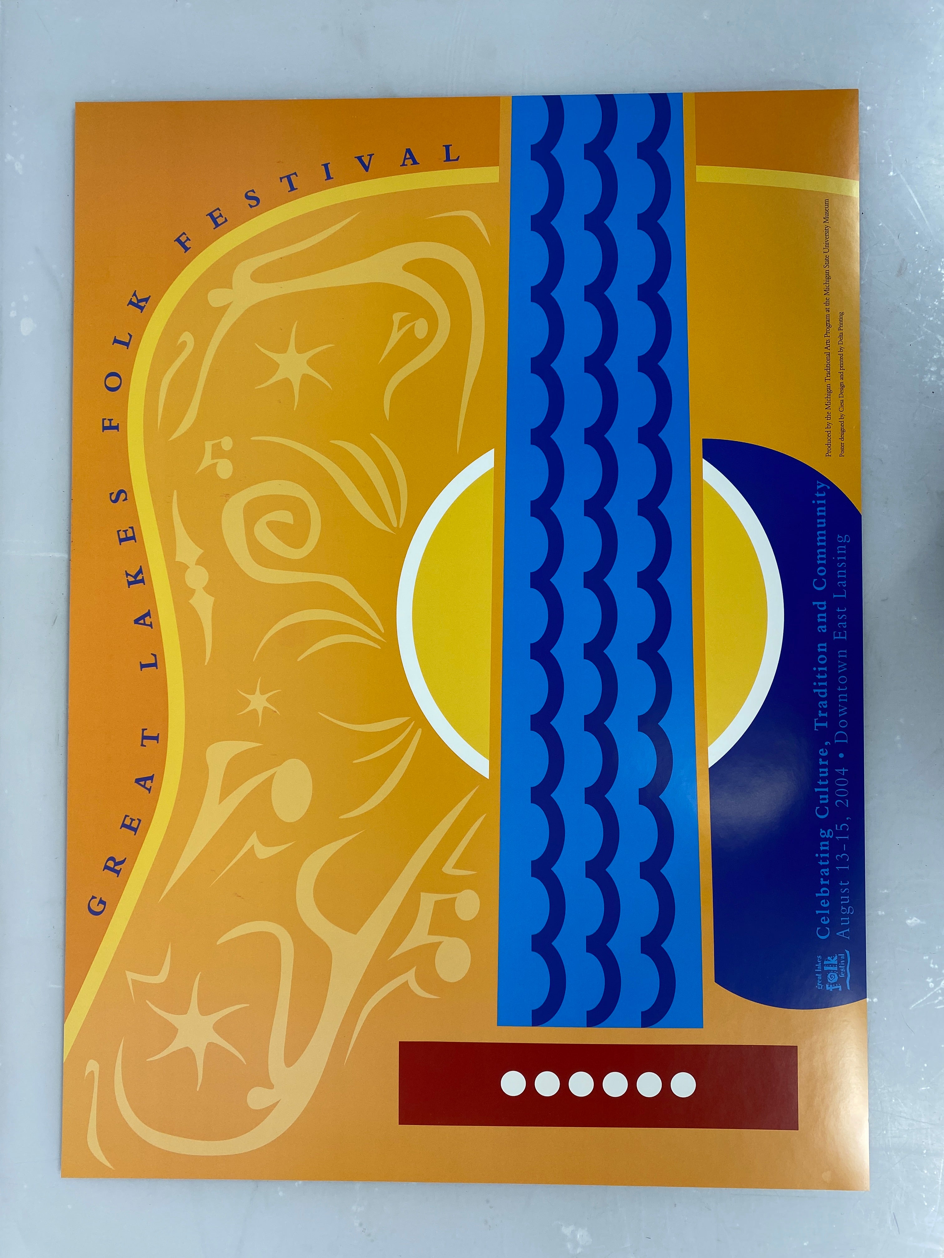 2004 MSU Museum Folk Festival Poster Go Green Ephemera