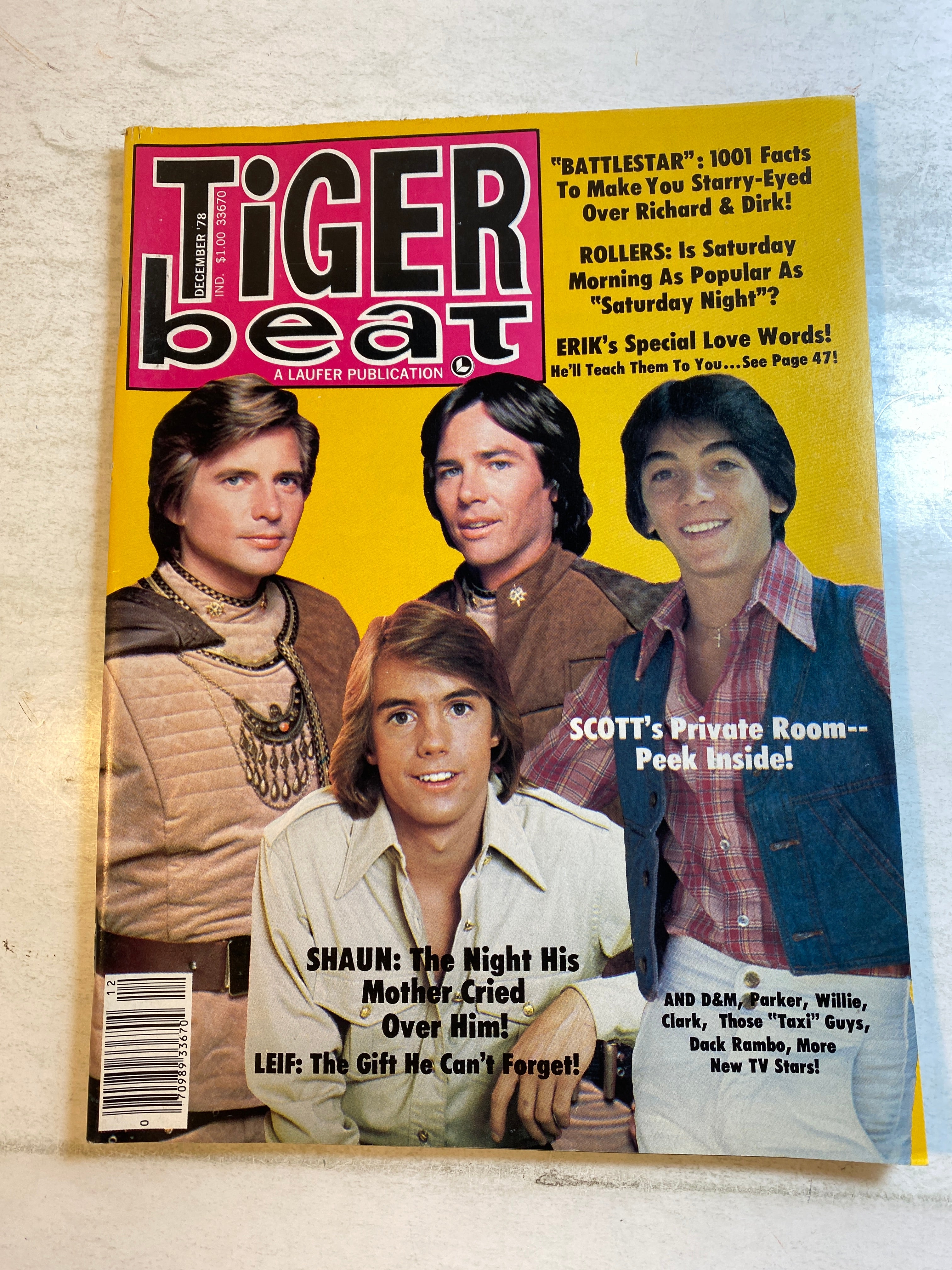 Tiger Beat Magazine December 1978 Shaun Cassidy Scott Baio