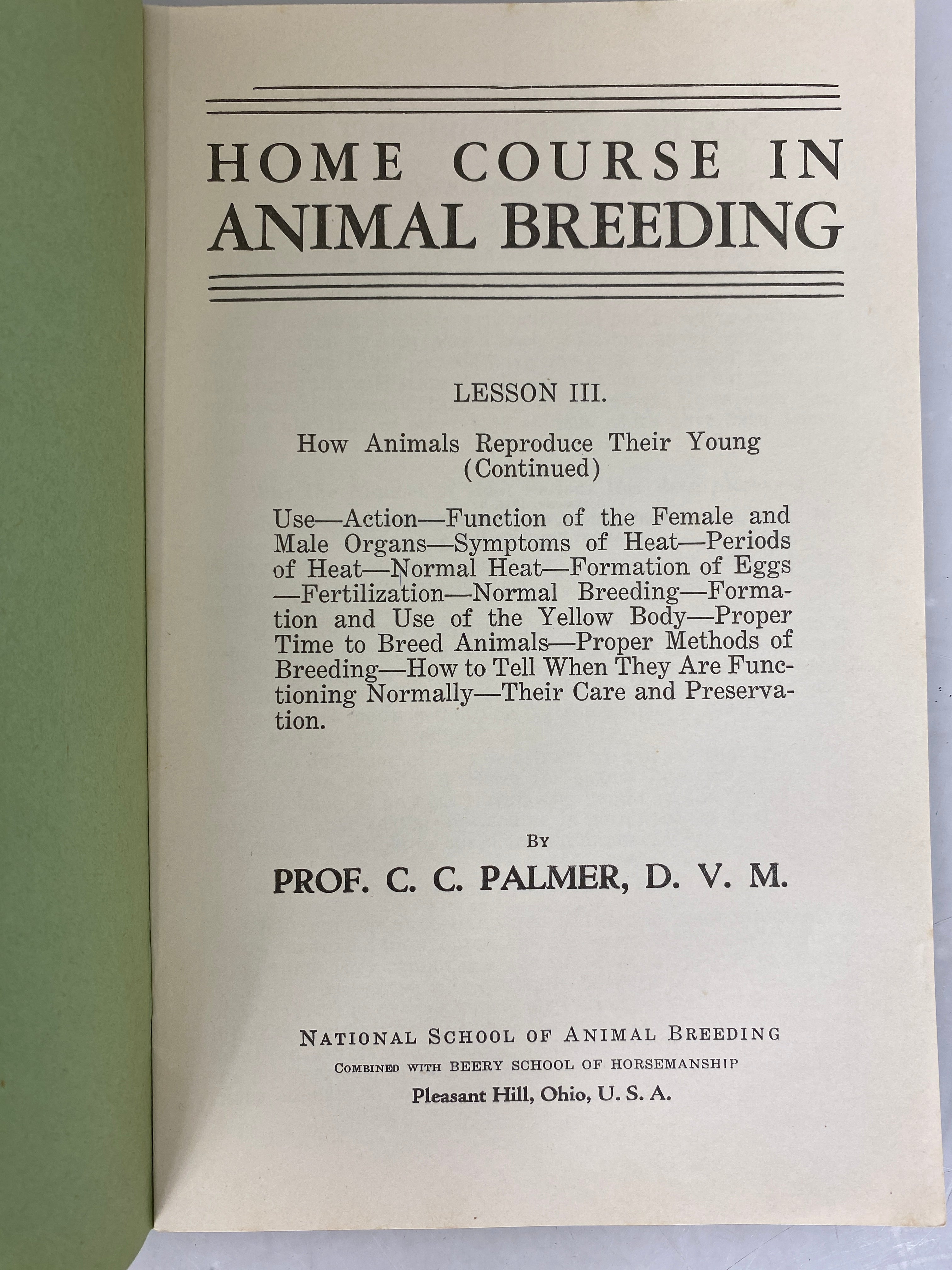 Complete 10 Vol Set 1944 Home Course in Animal Breeding National School of Animal Breeding SC