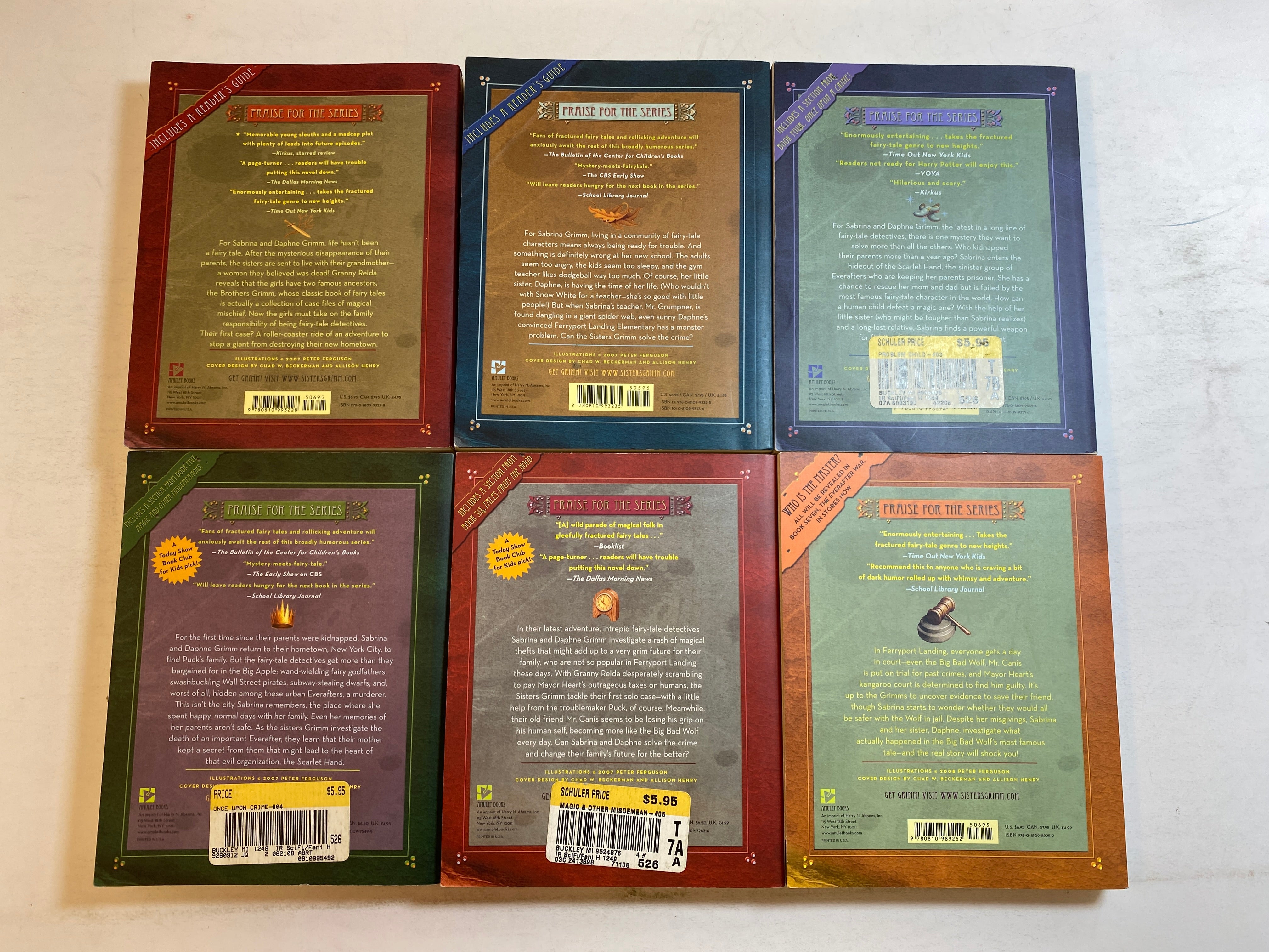 Lot of 6 Sisters Grimm Series Buckley SC 2007-2009