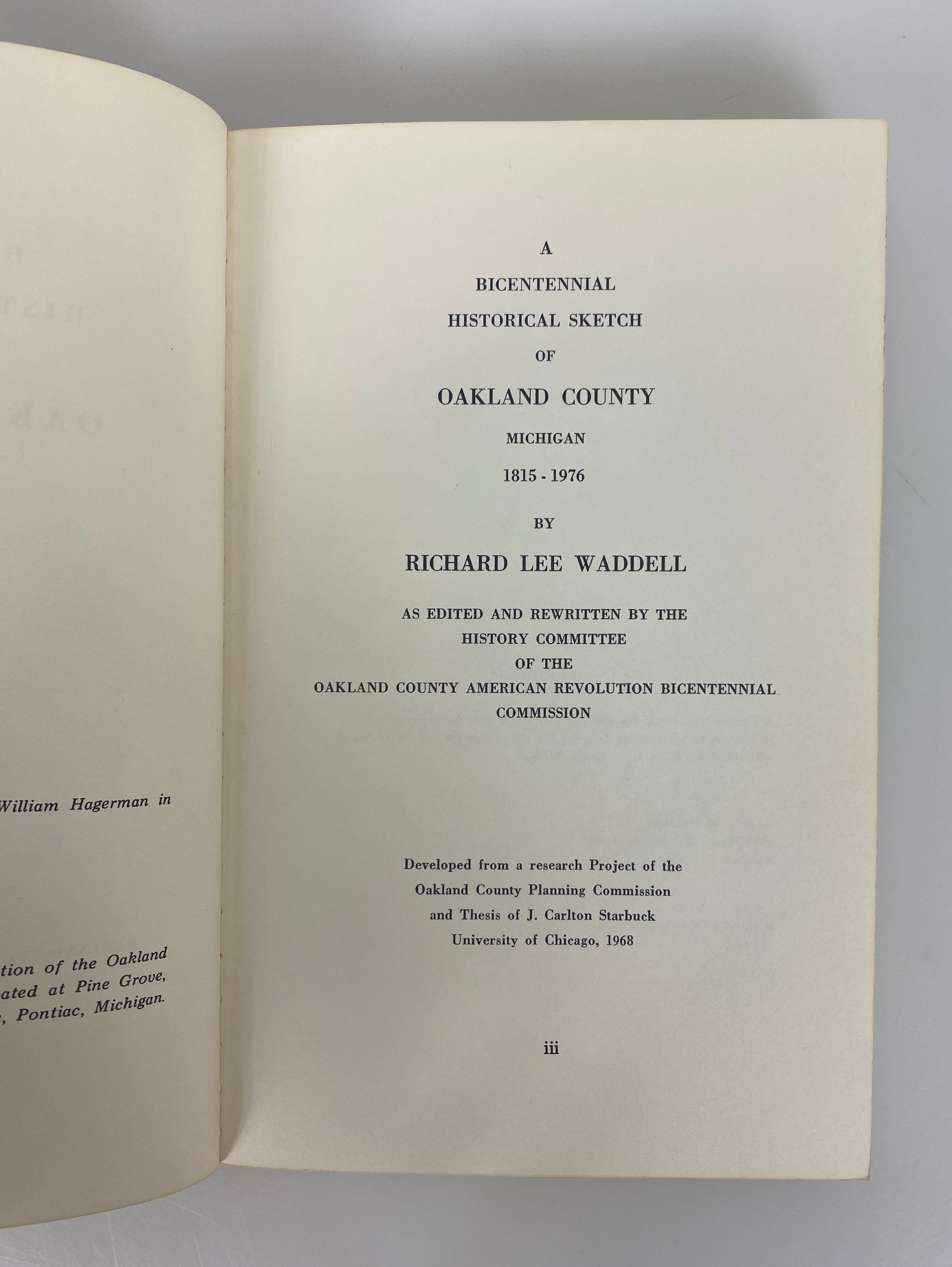 Out of Small Beginnings Bicentennial History of Oakland County MI 1815-1976 SC
