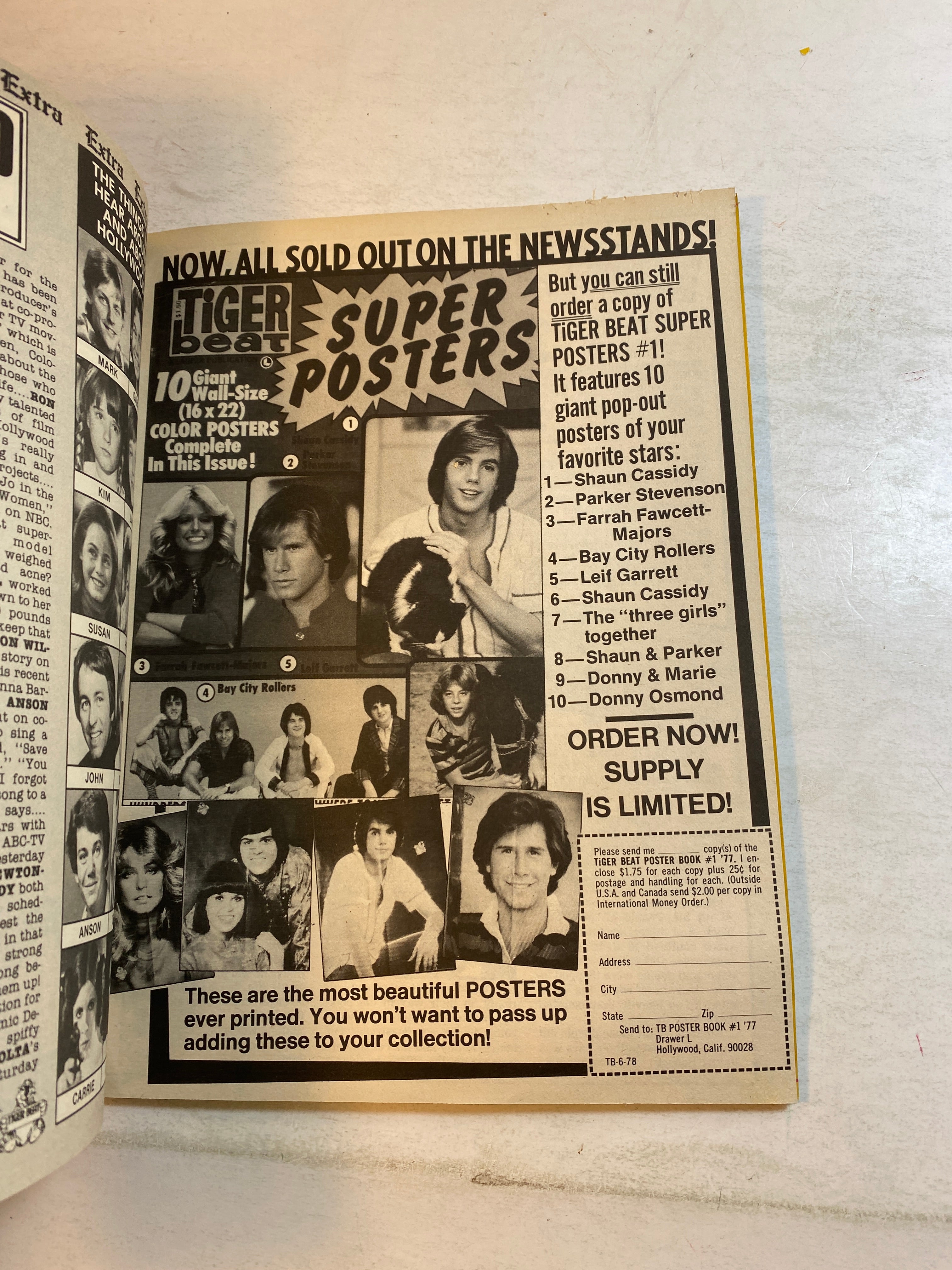 Tiger Beat Magazine June 1978 Shaun Cassidy