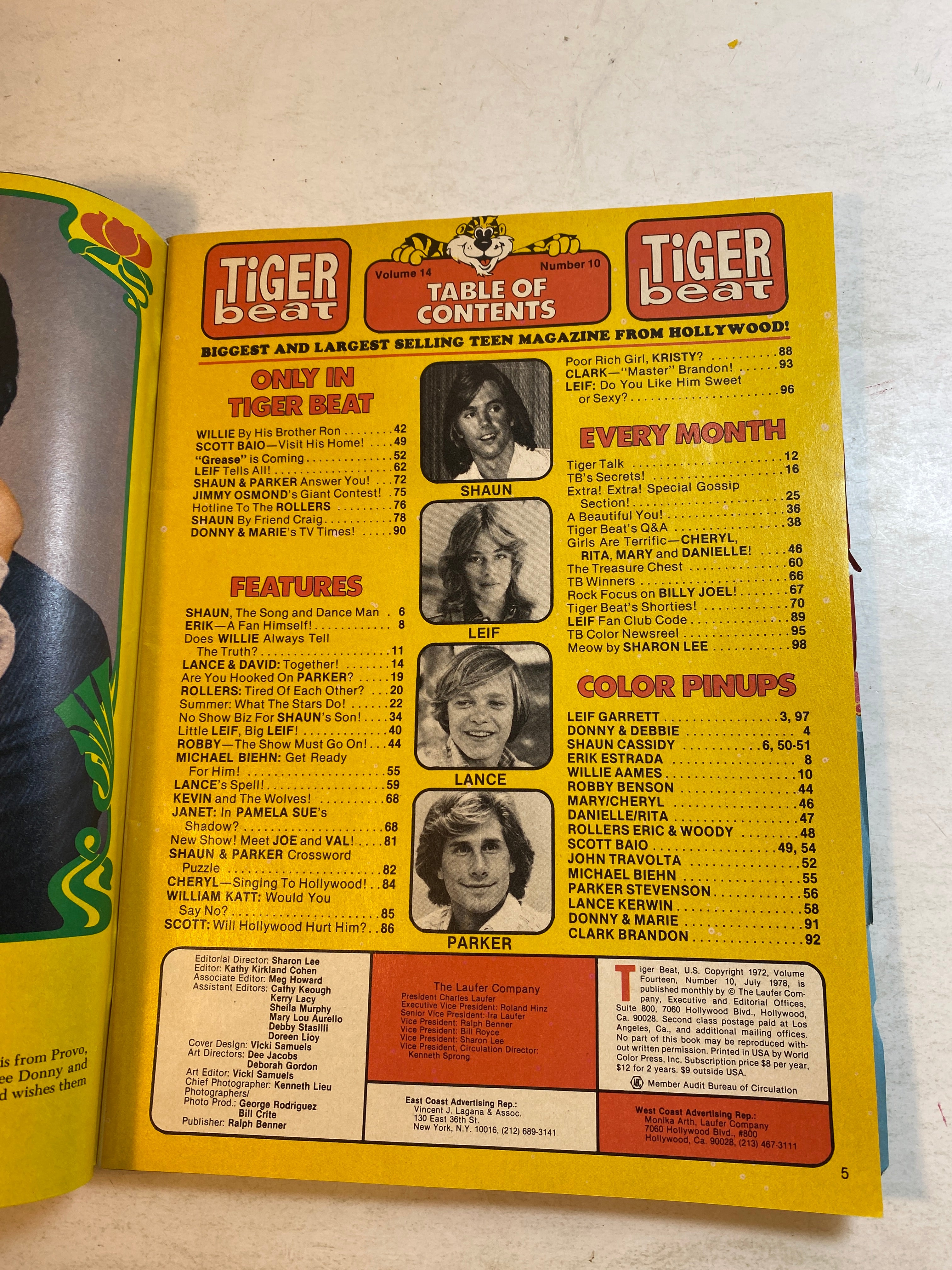 Tiger Beat Magazine July 1978 Leif Garrett
