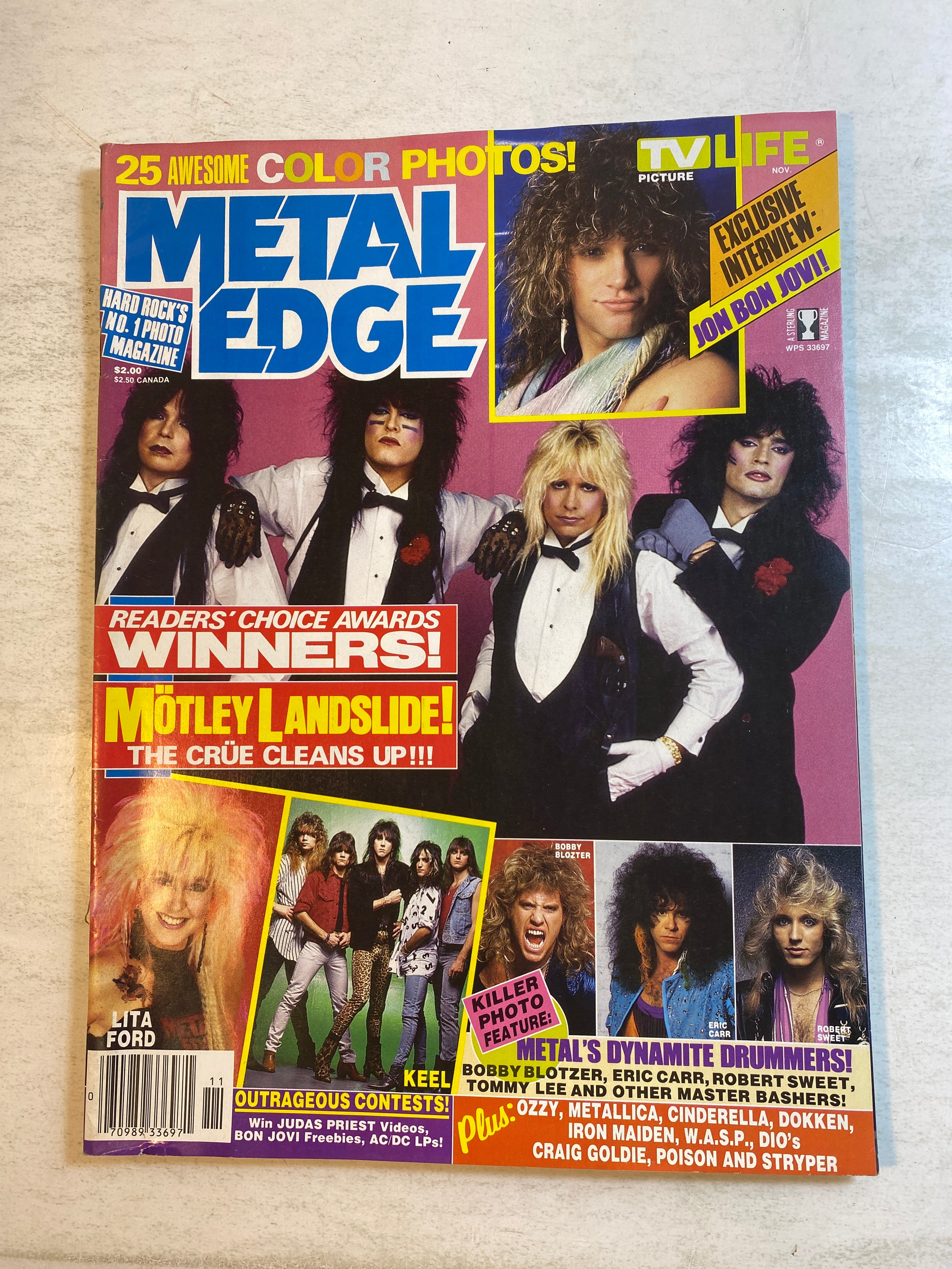 Metal Edge Magazine November 1986 Motley Crue