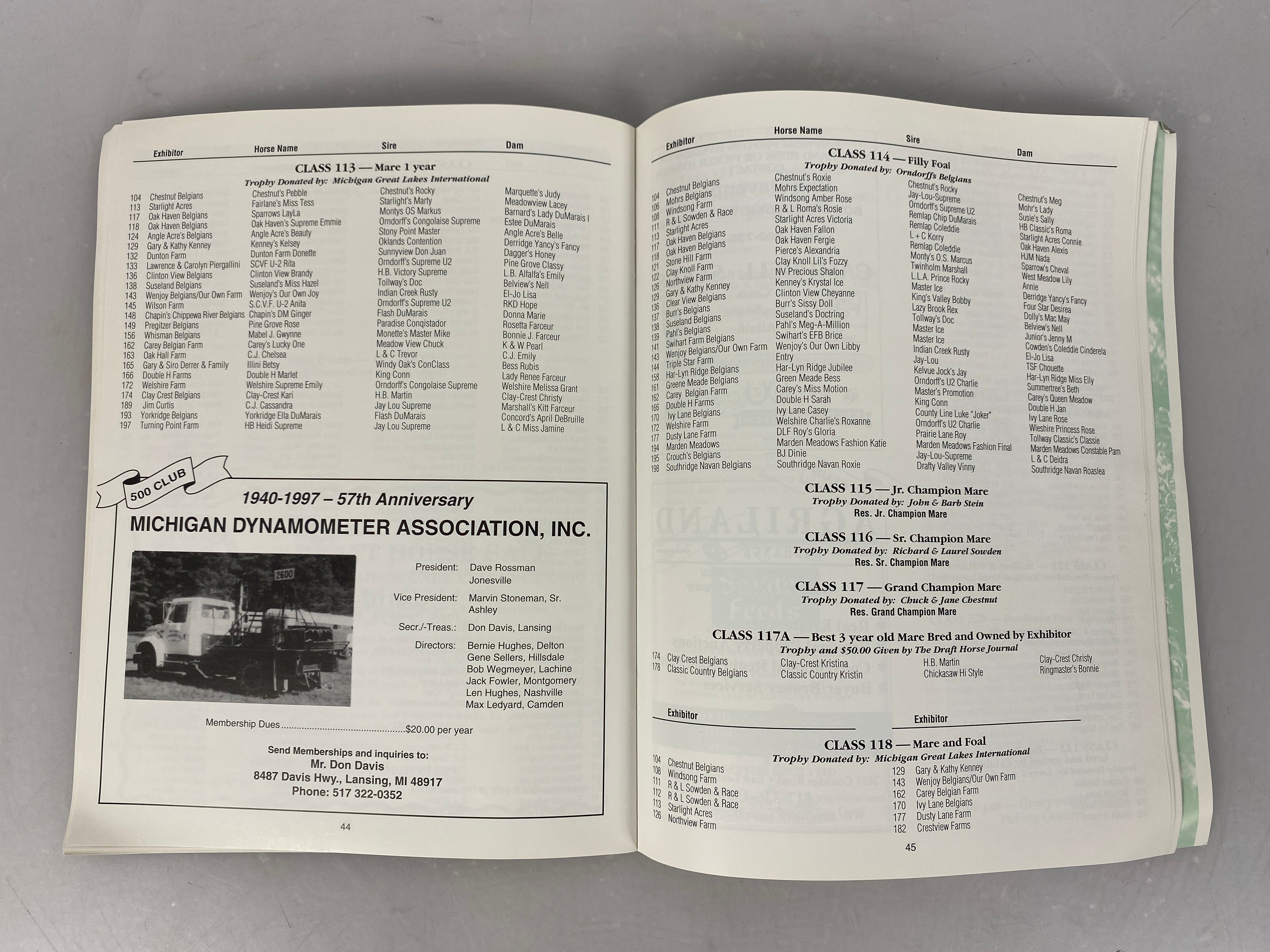 MSU Go Green Ephemera Draft Horse Show and Pull Program 1997