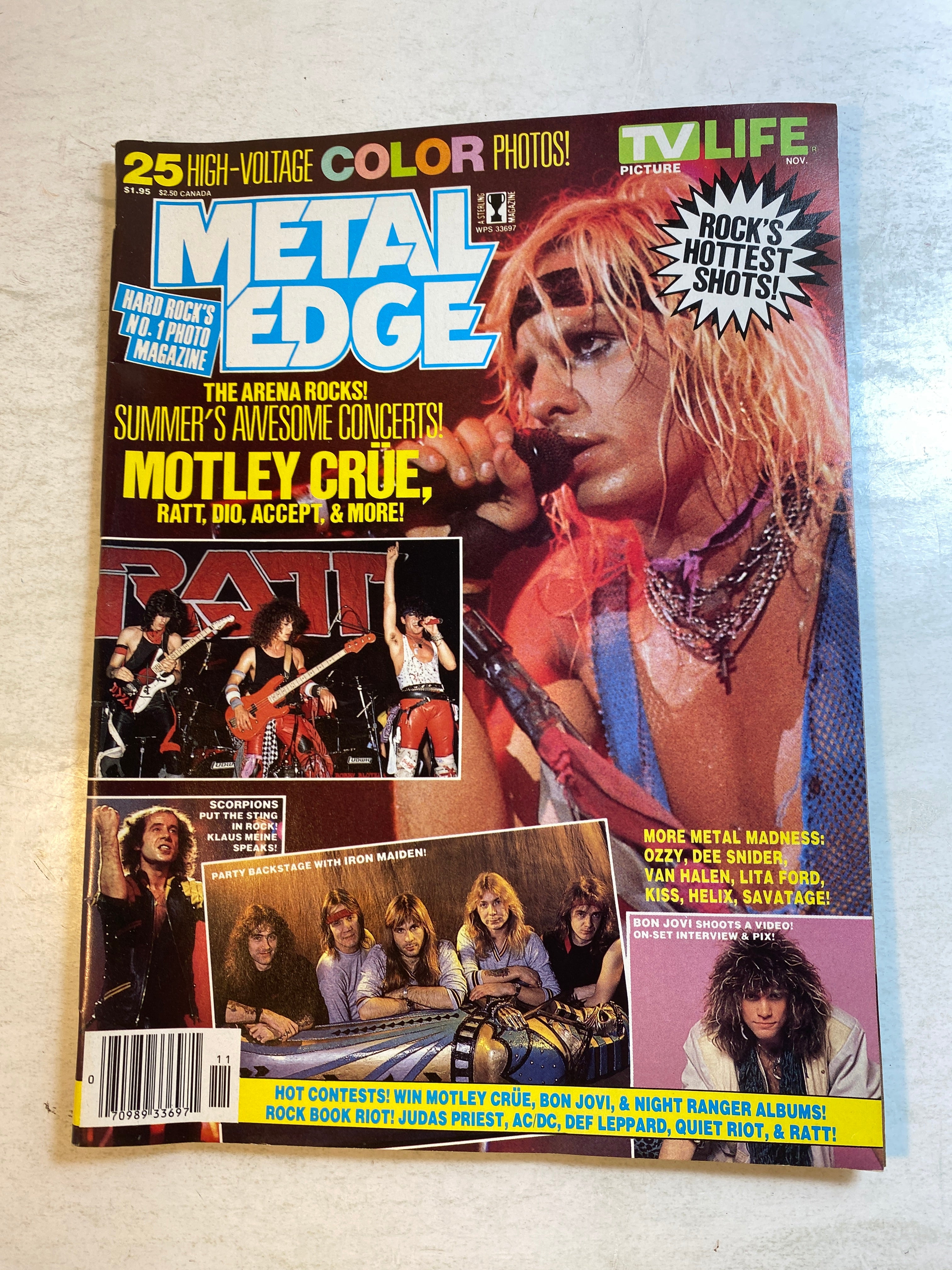 Metal Edge Magazine November 1985 Motley Crue Vince Neil
