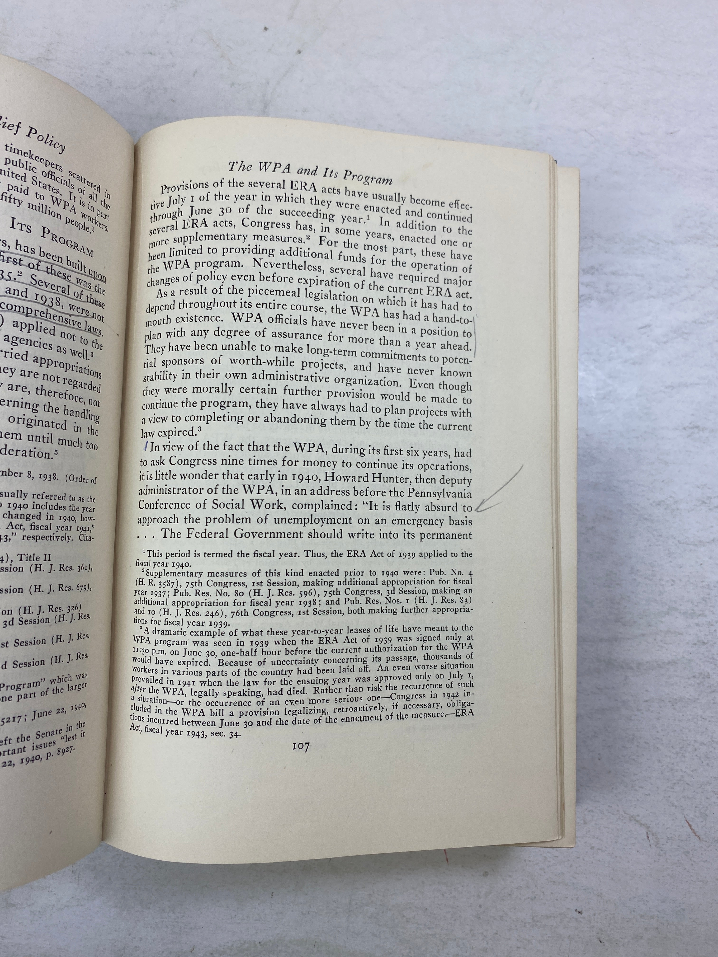 The WPA and Federal Relief Policy by Howard Ex-library 1943 HC