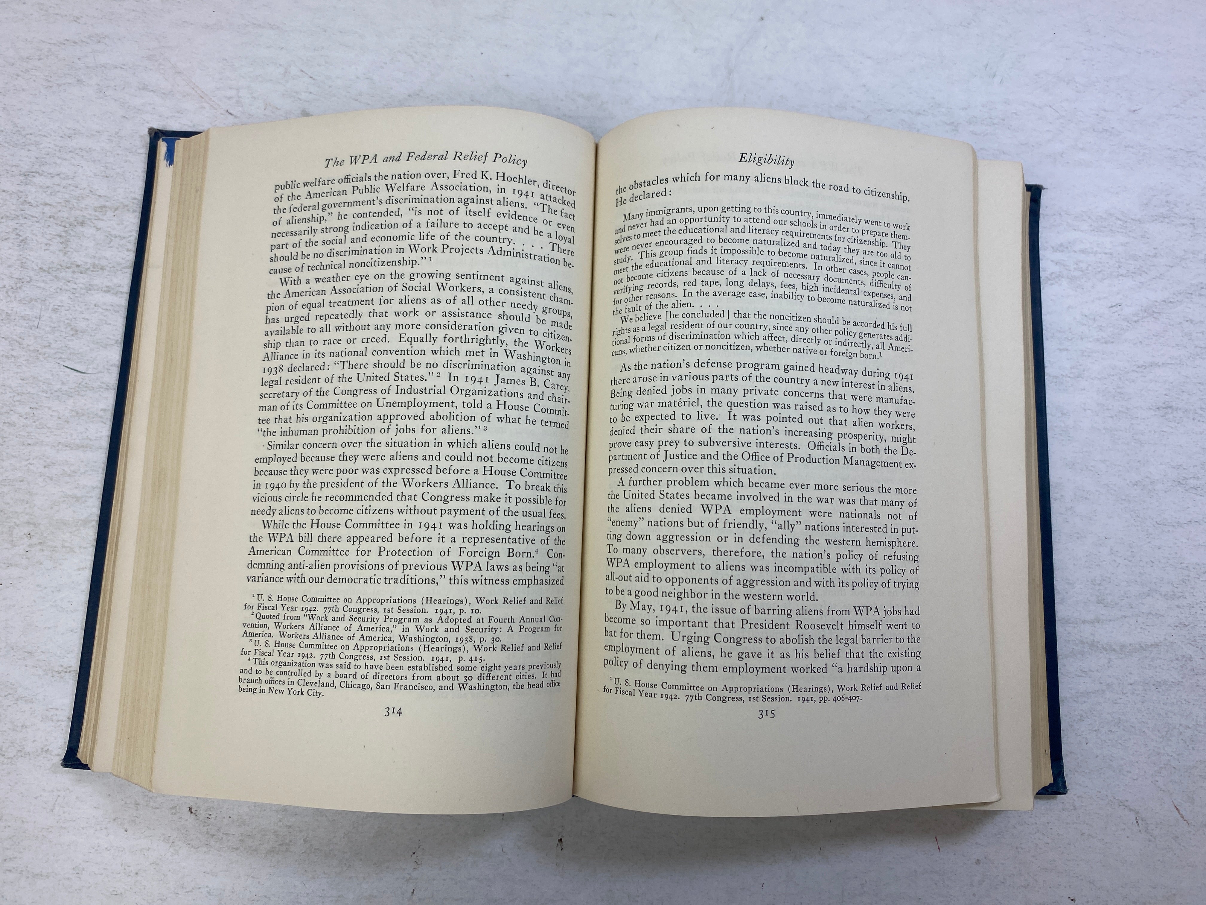 The WPA and Federal Relief Policy by Howard Ex-library 1943 HC