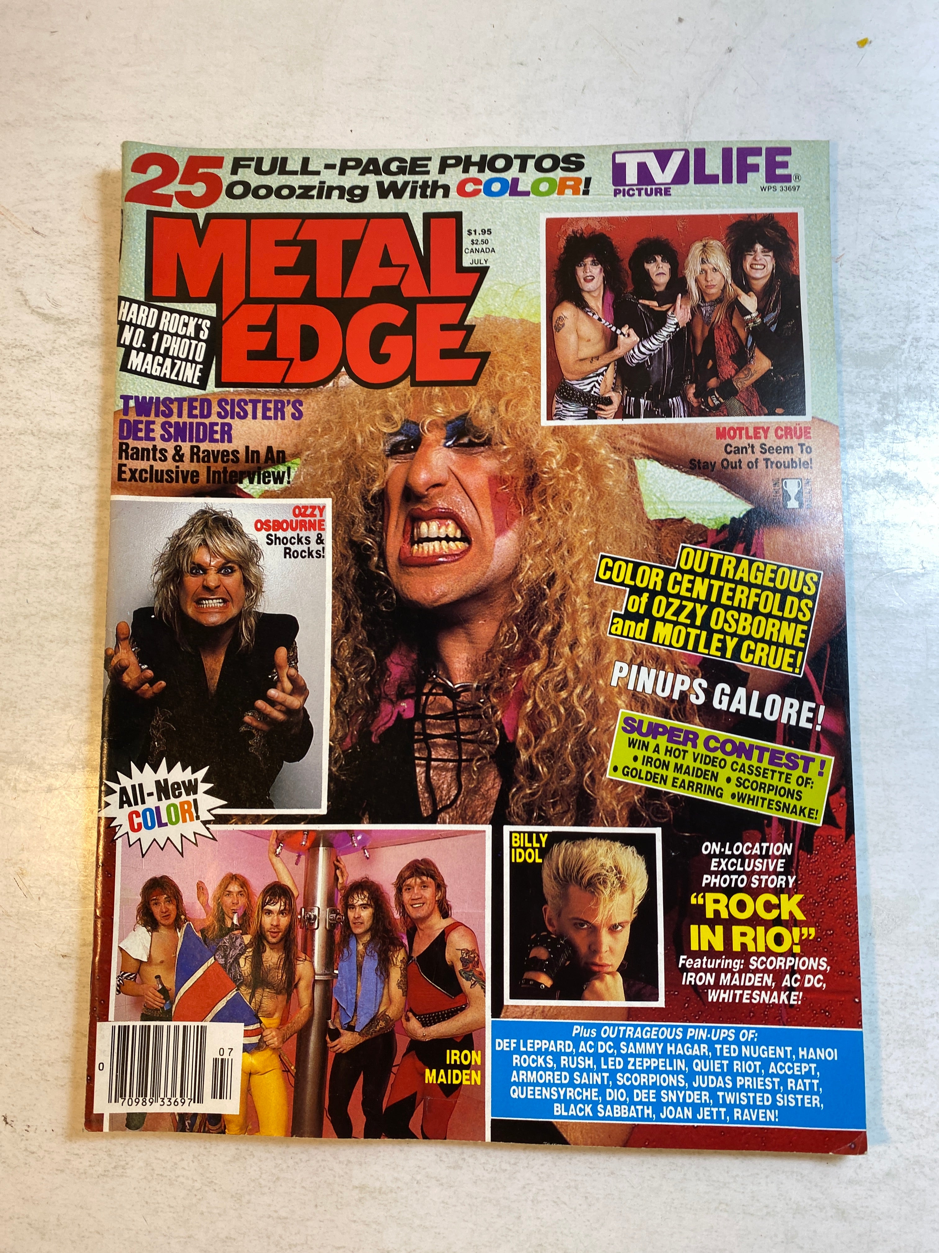 Metal Edge Magazine July 1985 Twisted Sister