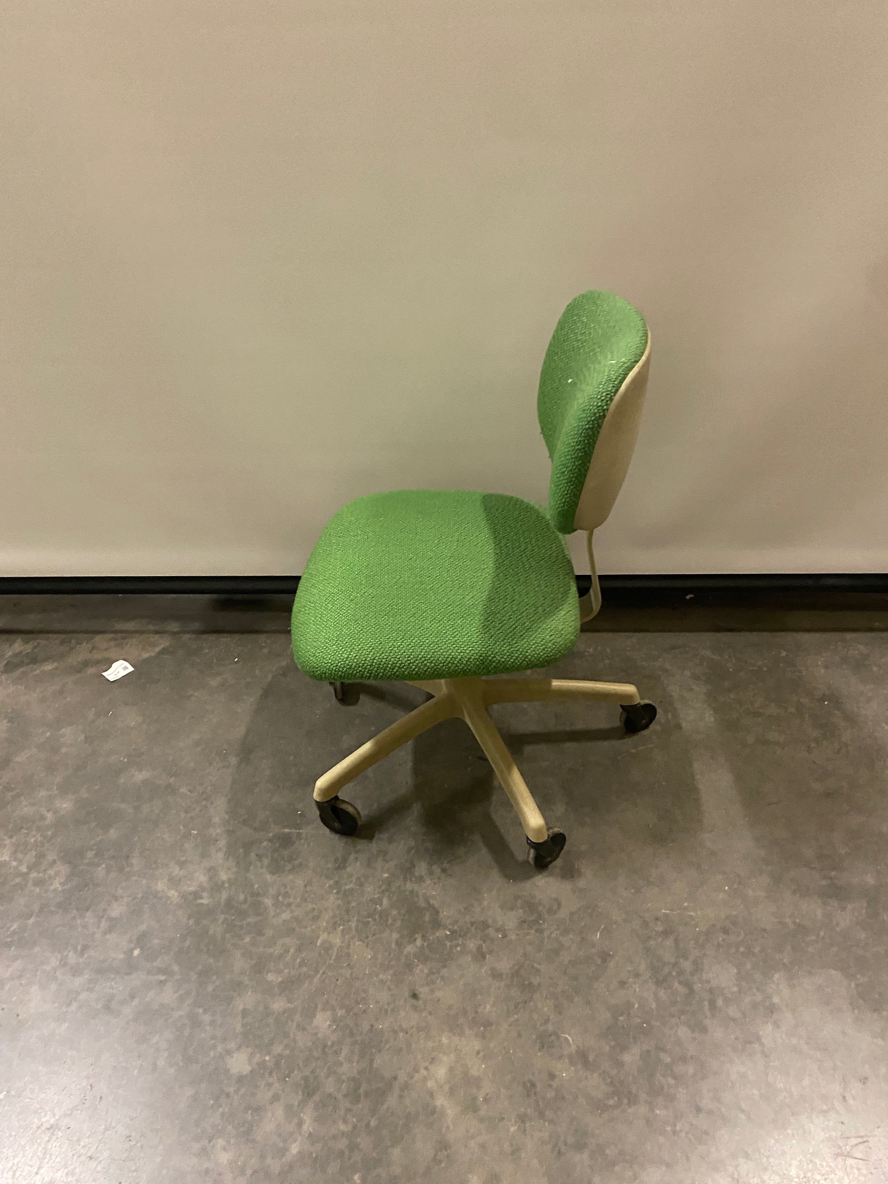 Green Fabric Chair on Wheels