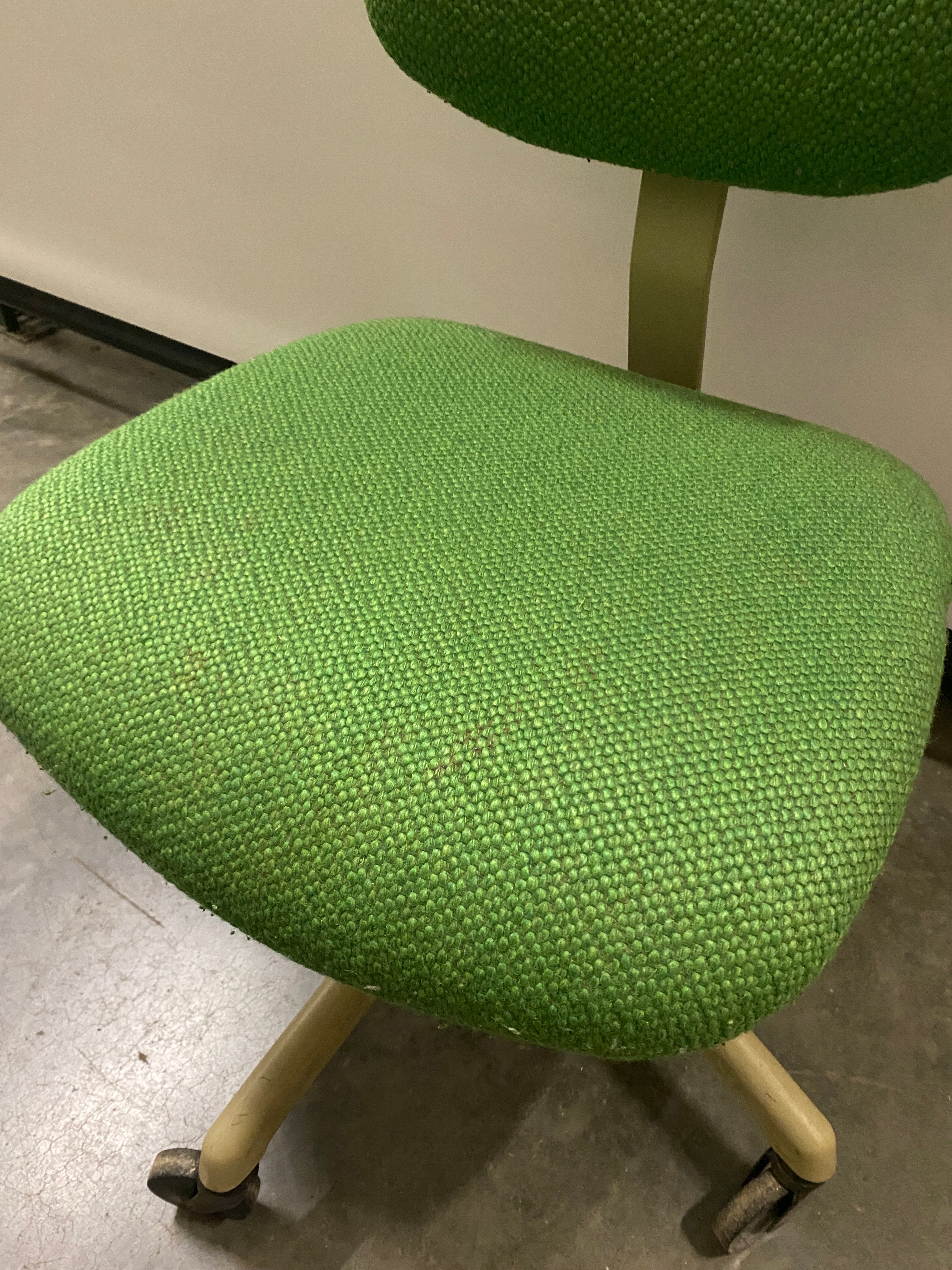 Green Fabric Chair on Wheels