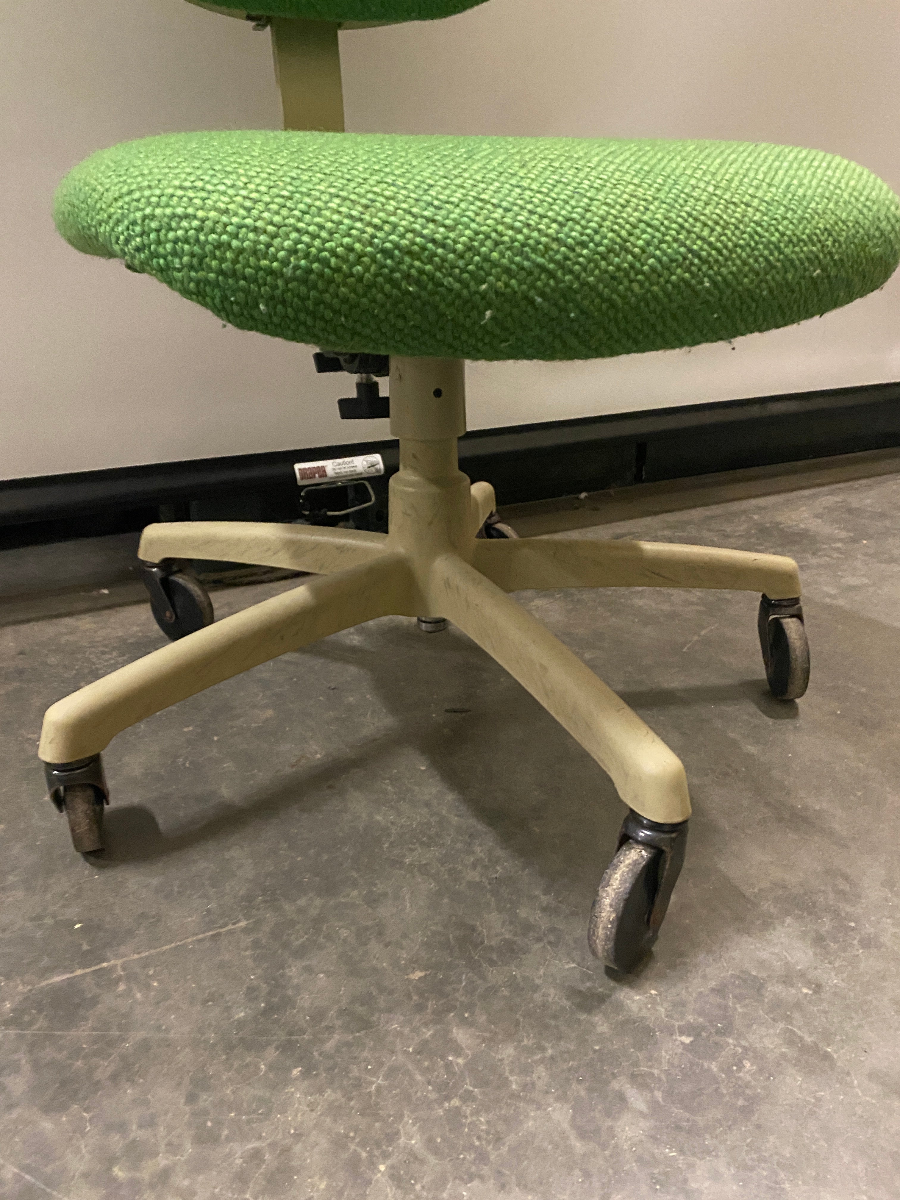 Green Fabric Chair on Wheels