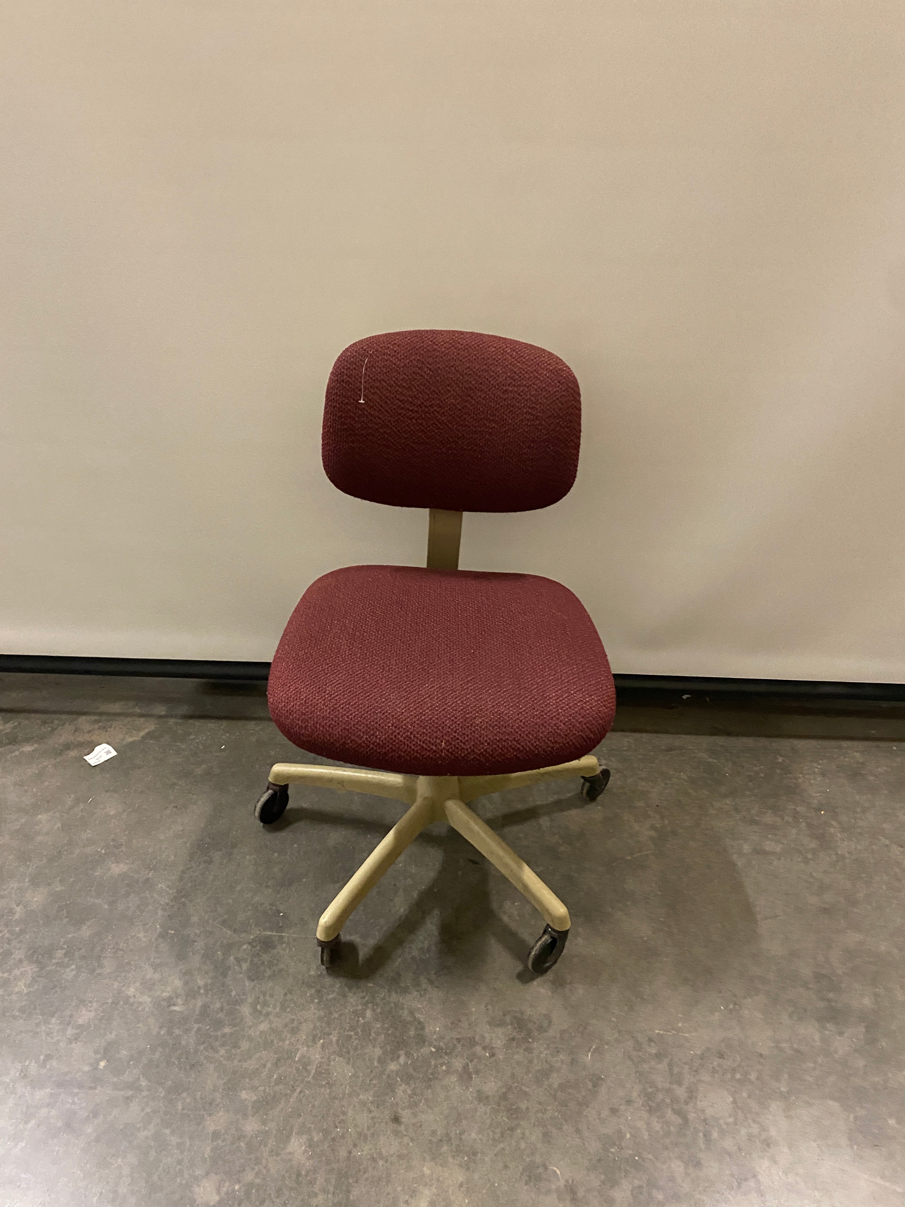 Red Fabric Chair on Wheels