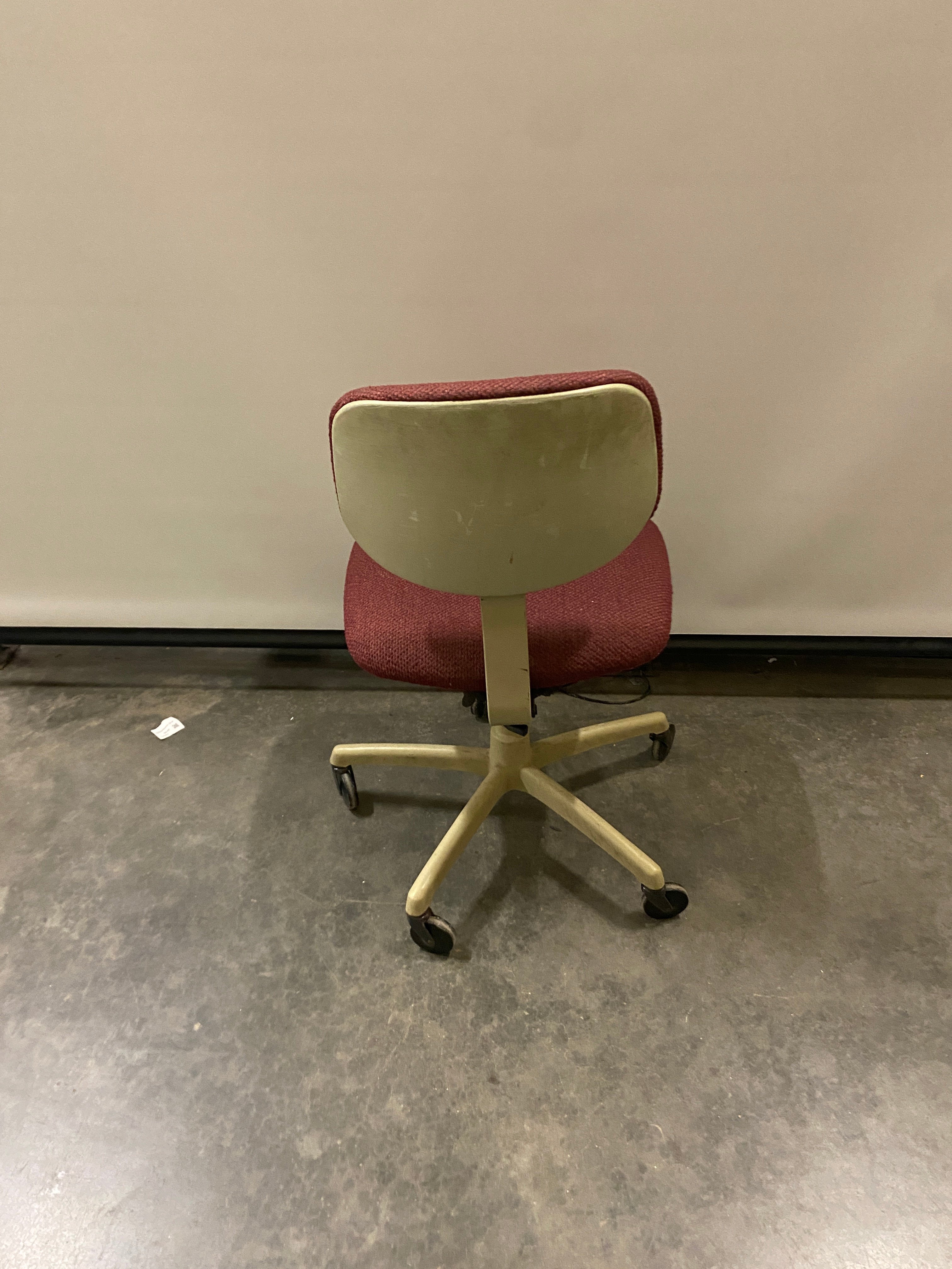 Red Fabric Chair on Wheels