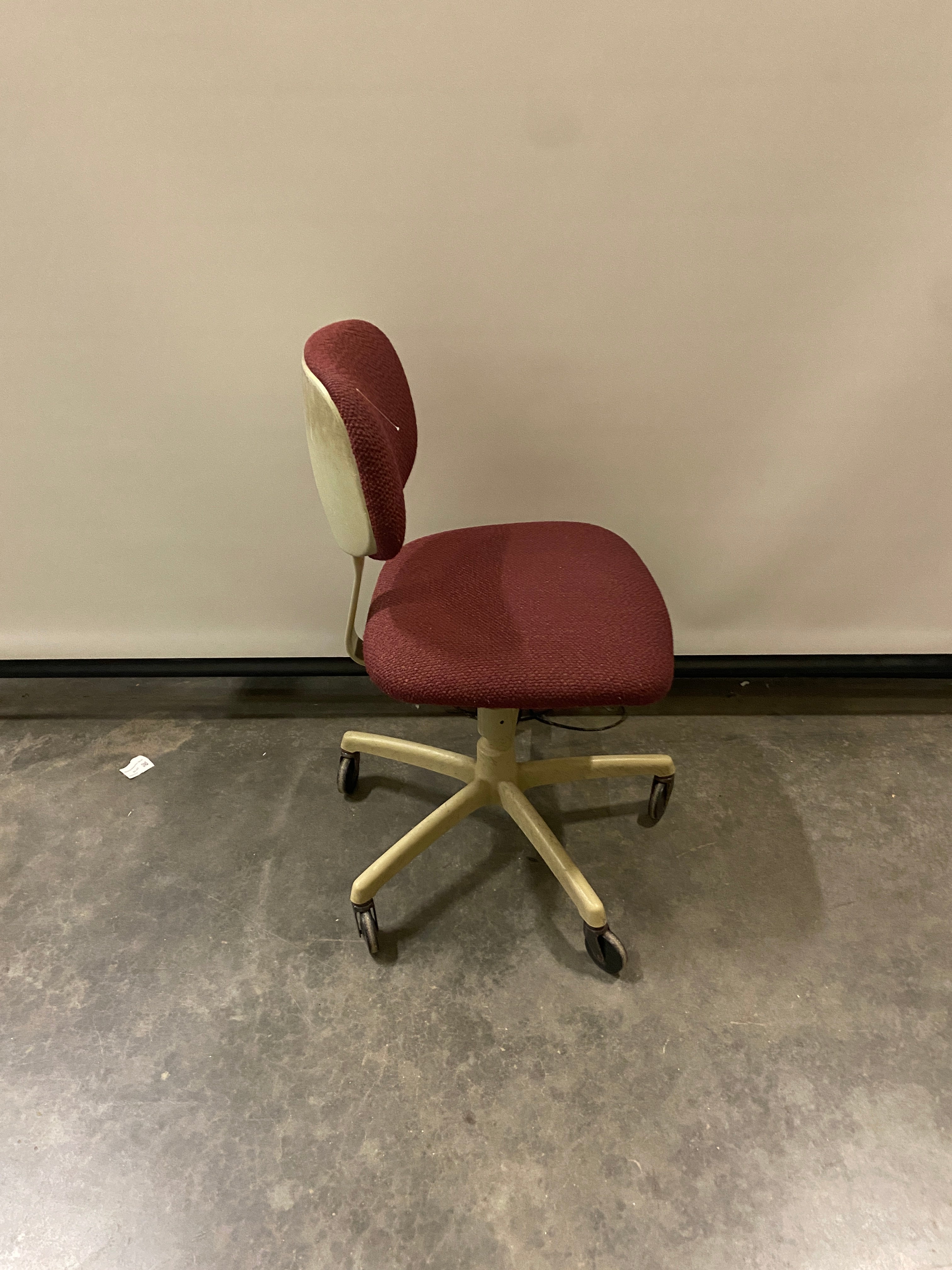 Red Fabric Chair on Wheels