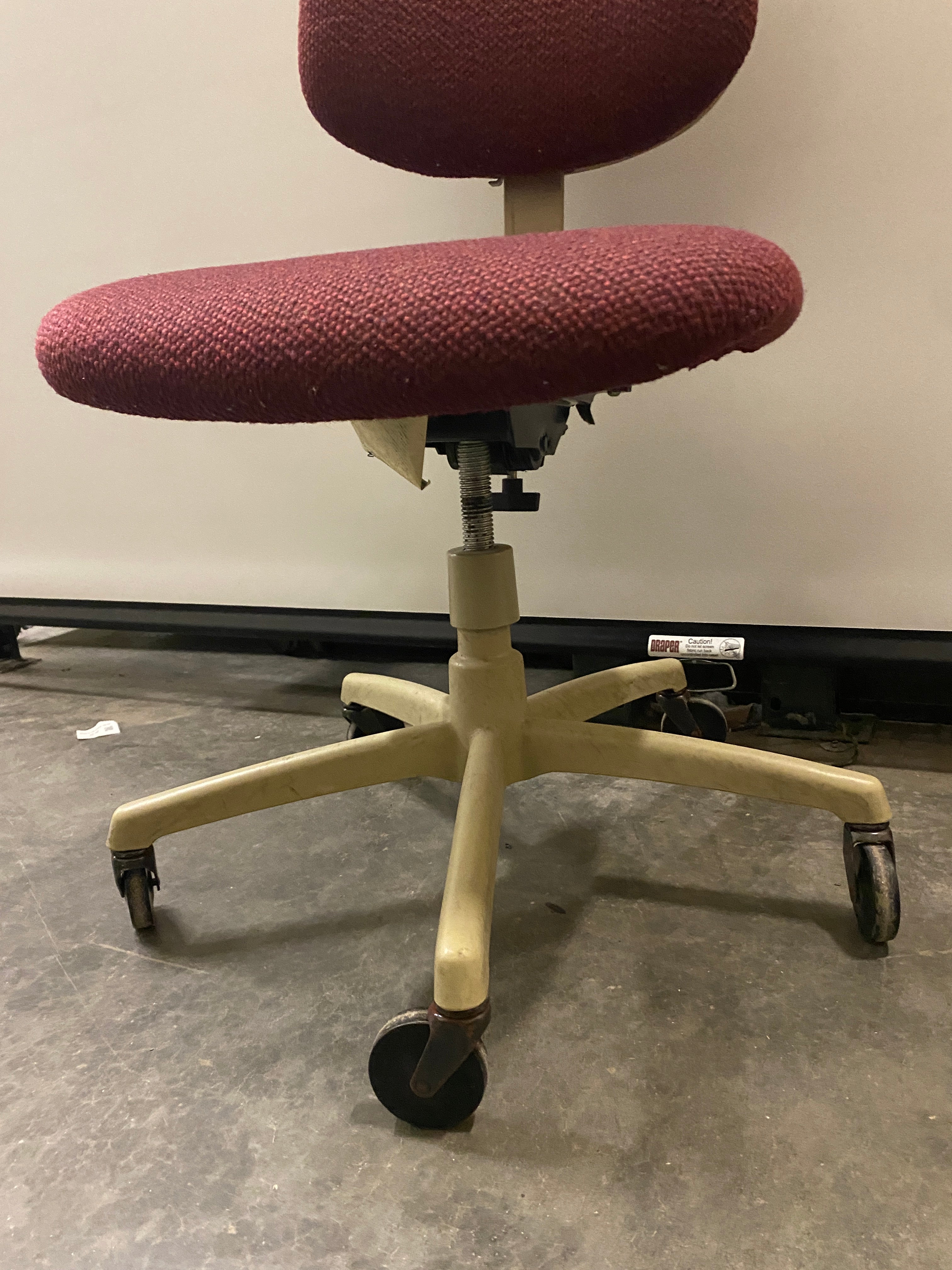 Red Fabric Chair on Wheels