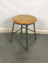 Short Wood Stool with Metal Base
