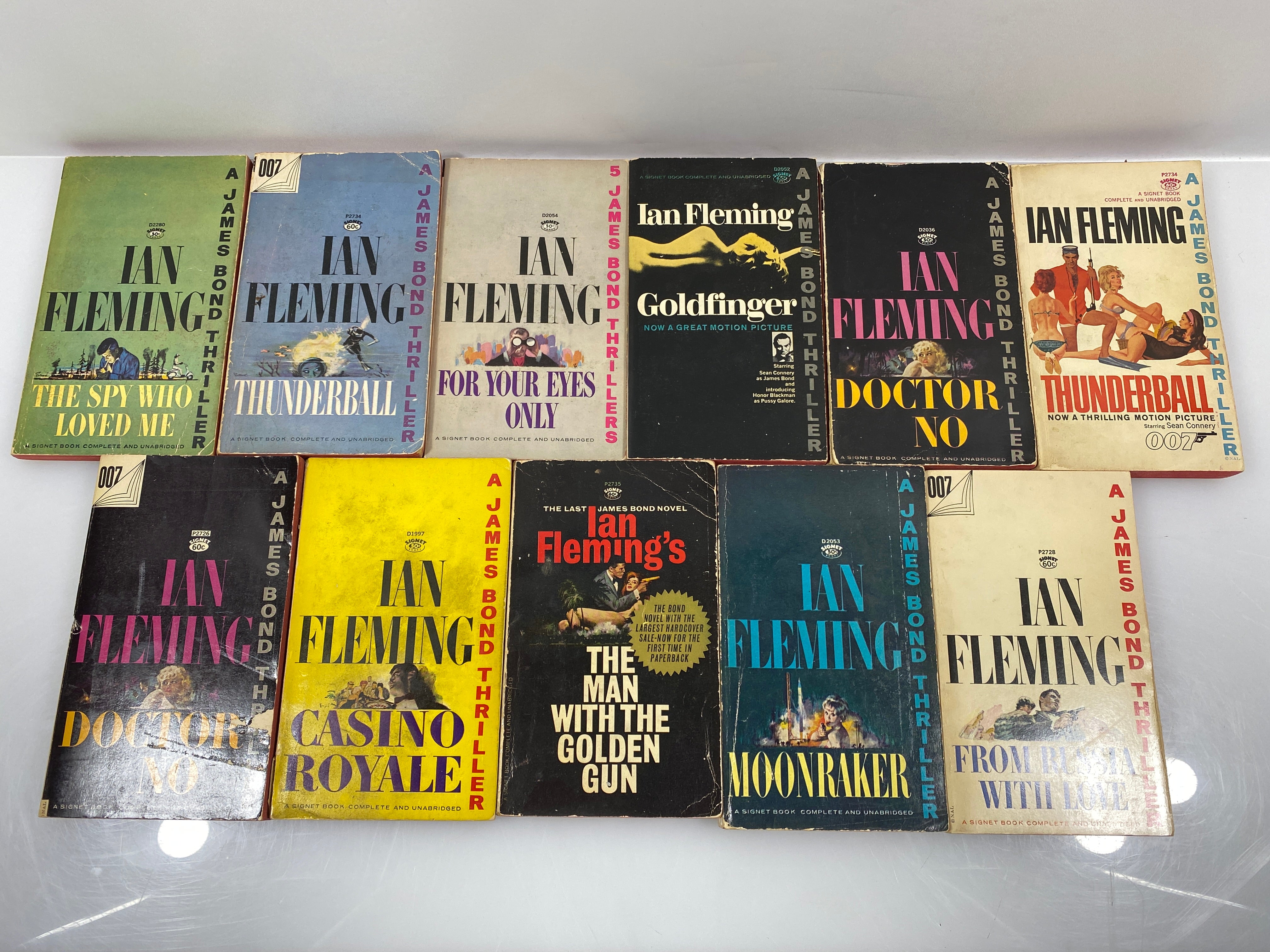 Lot Of 11 Ian Fleming 007 Bond Novels SC 1957-1966