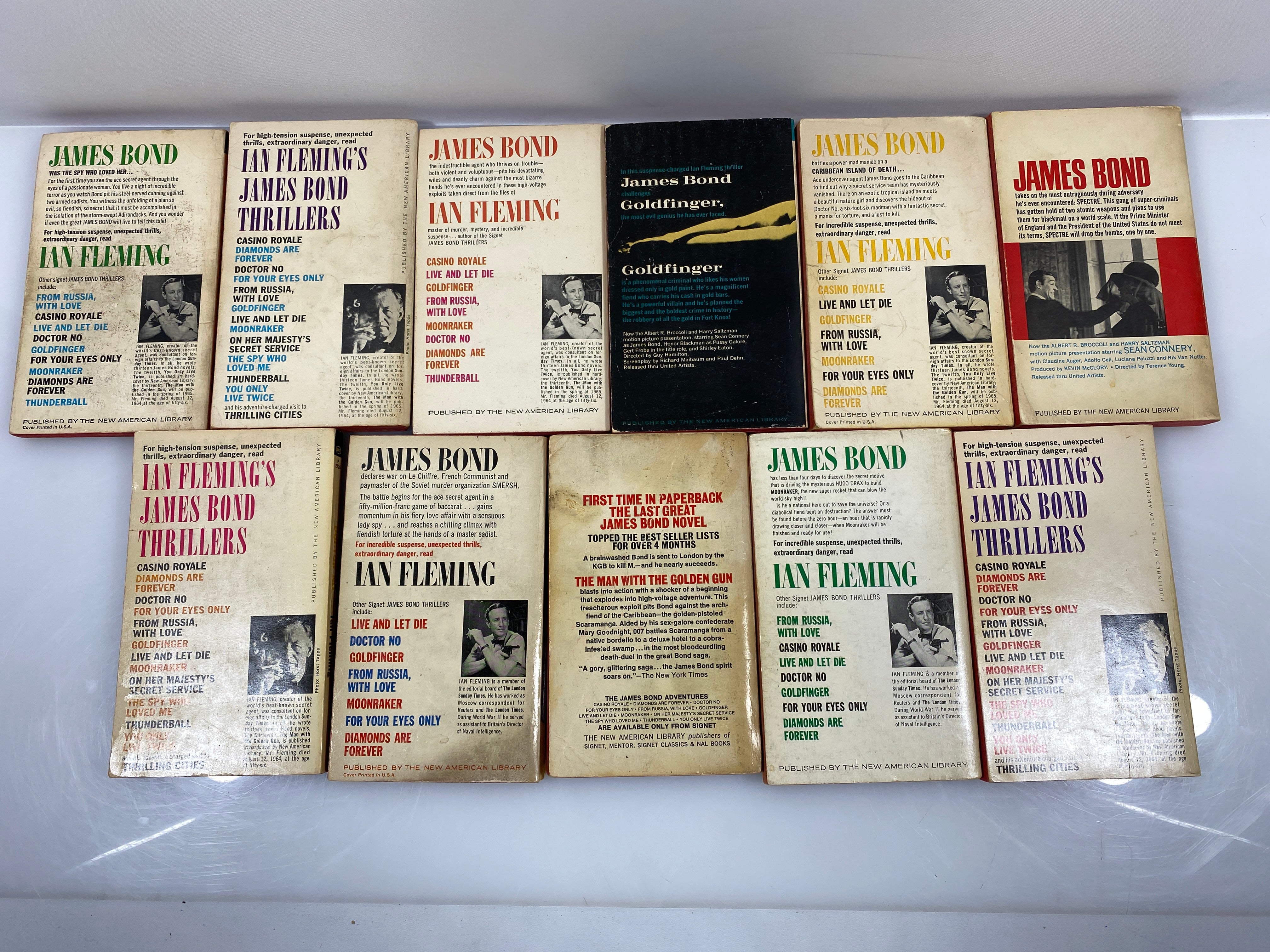 Lot Of 11 Ian Fleming 007 Bond Novels SC 1957-1966