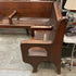 Antique J.S Ford Johnson & Co Lansing Union Station Hard Wood Bench