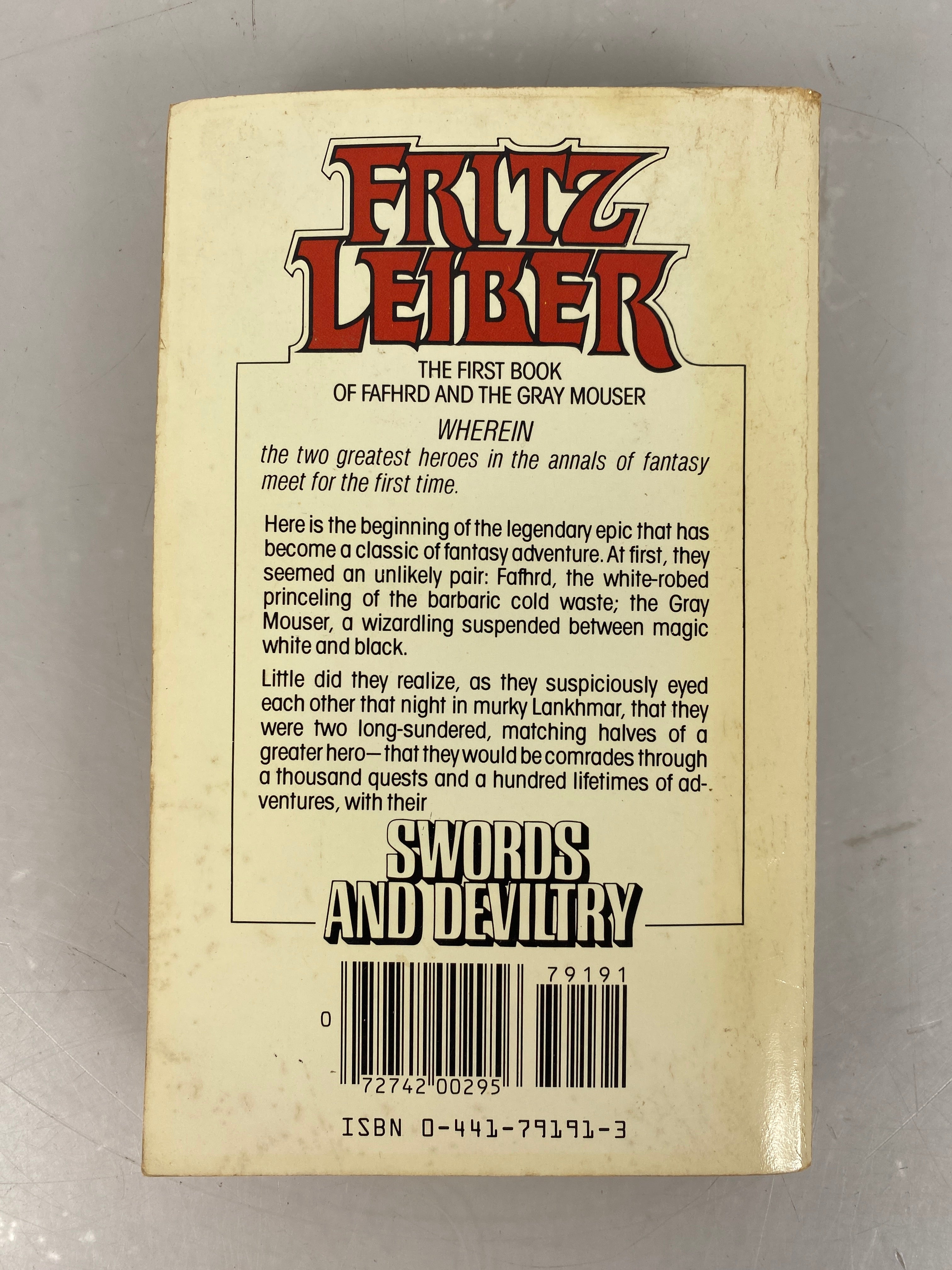 Swords and Deviltry Fritz Leiber Vintage Paperback 1985 SC
